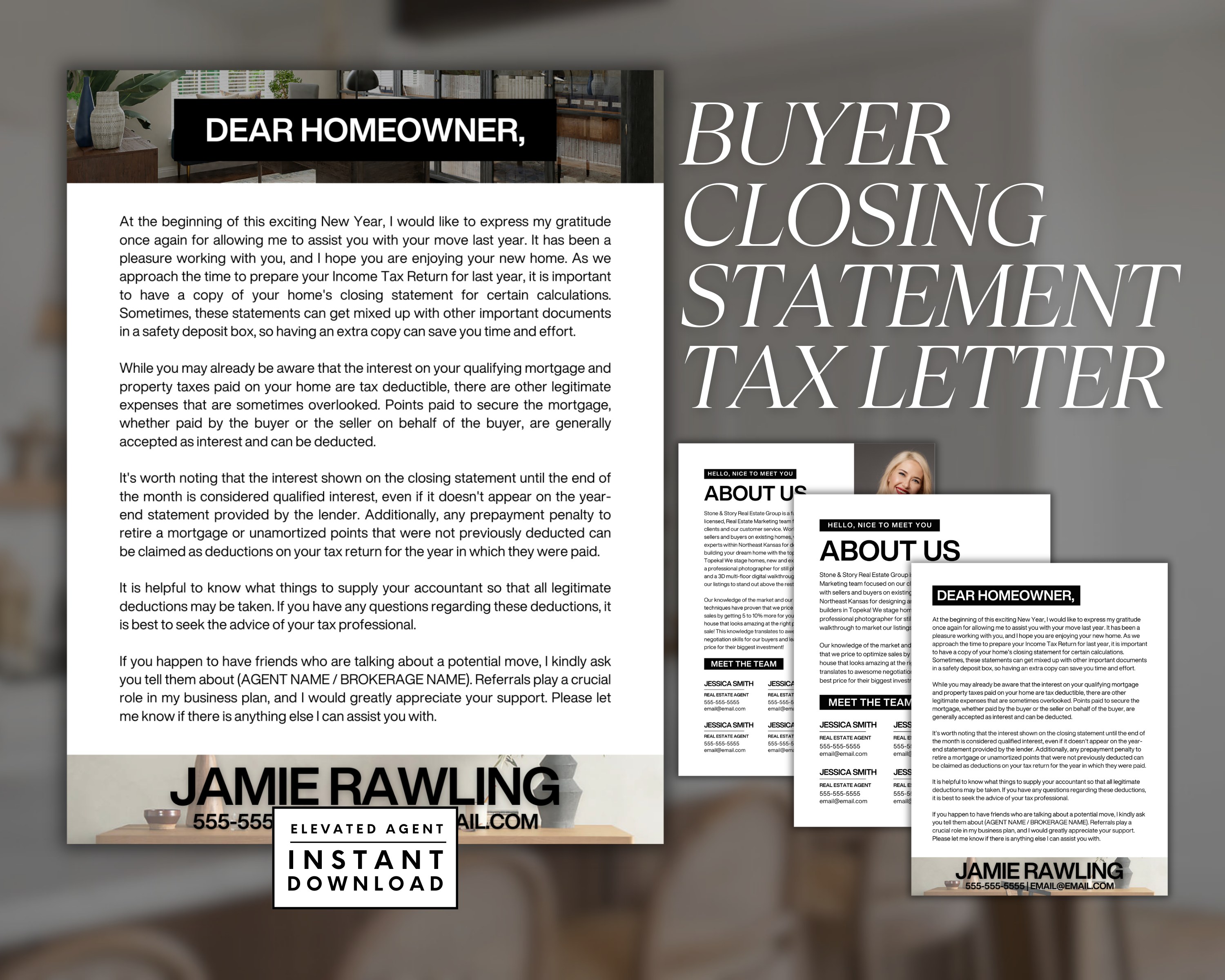 Buyer Closing Statement Tax Letter - Classic Design Style