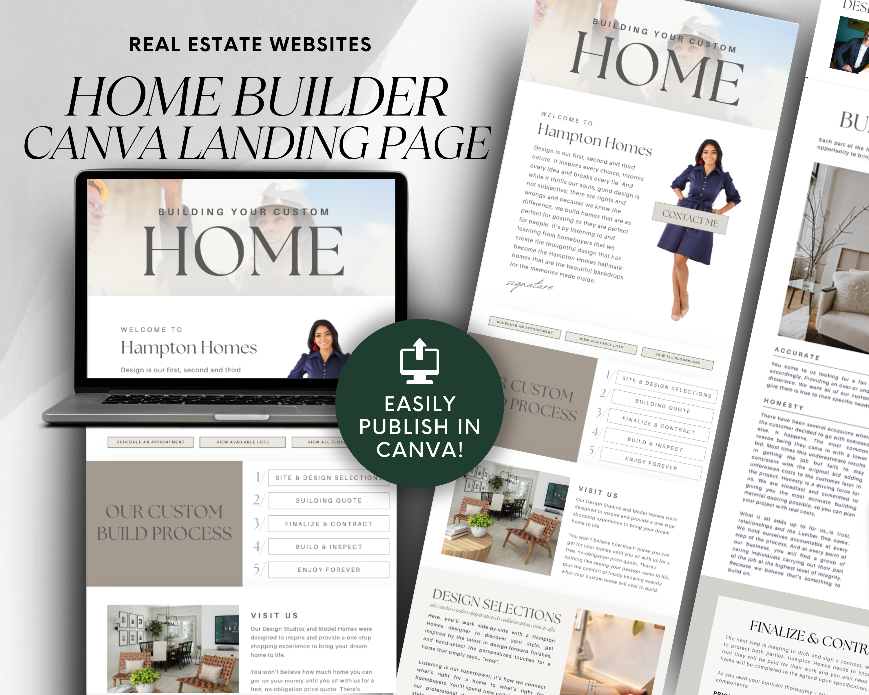 Home Builder Landing Pages - Peaceful Design Style