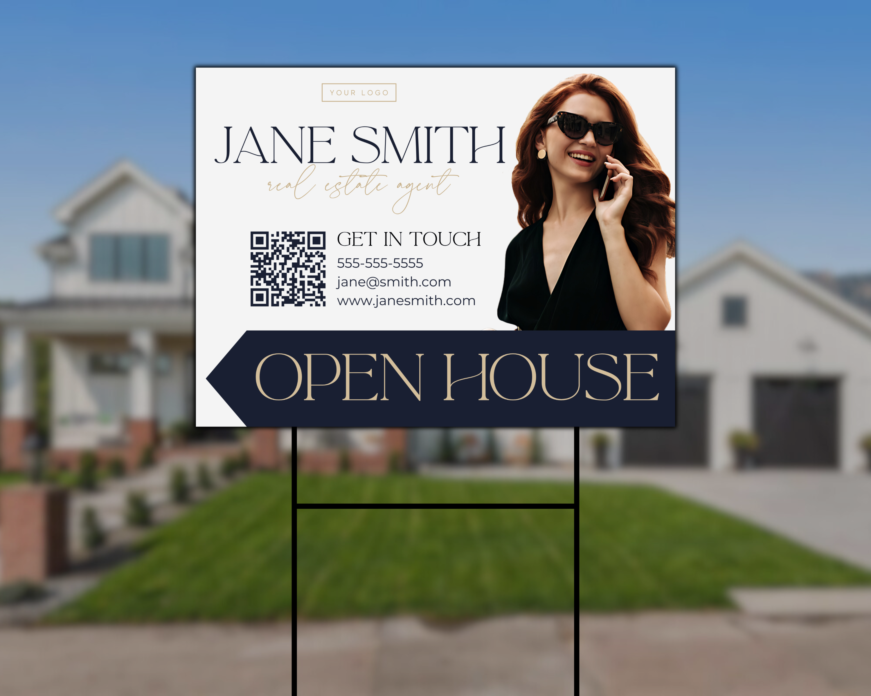 Real Estate Yard Sign, Realtor Open House Yard Sign, Real Estate Template, Open house Flyer, Real Estate Marketing, Realtor Flyer, Canva