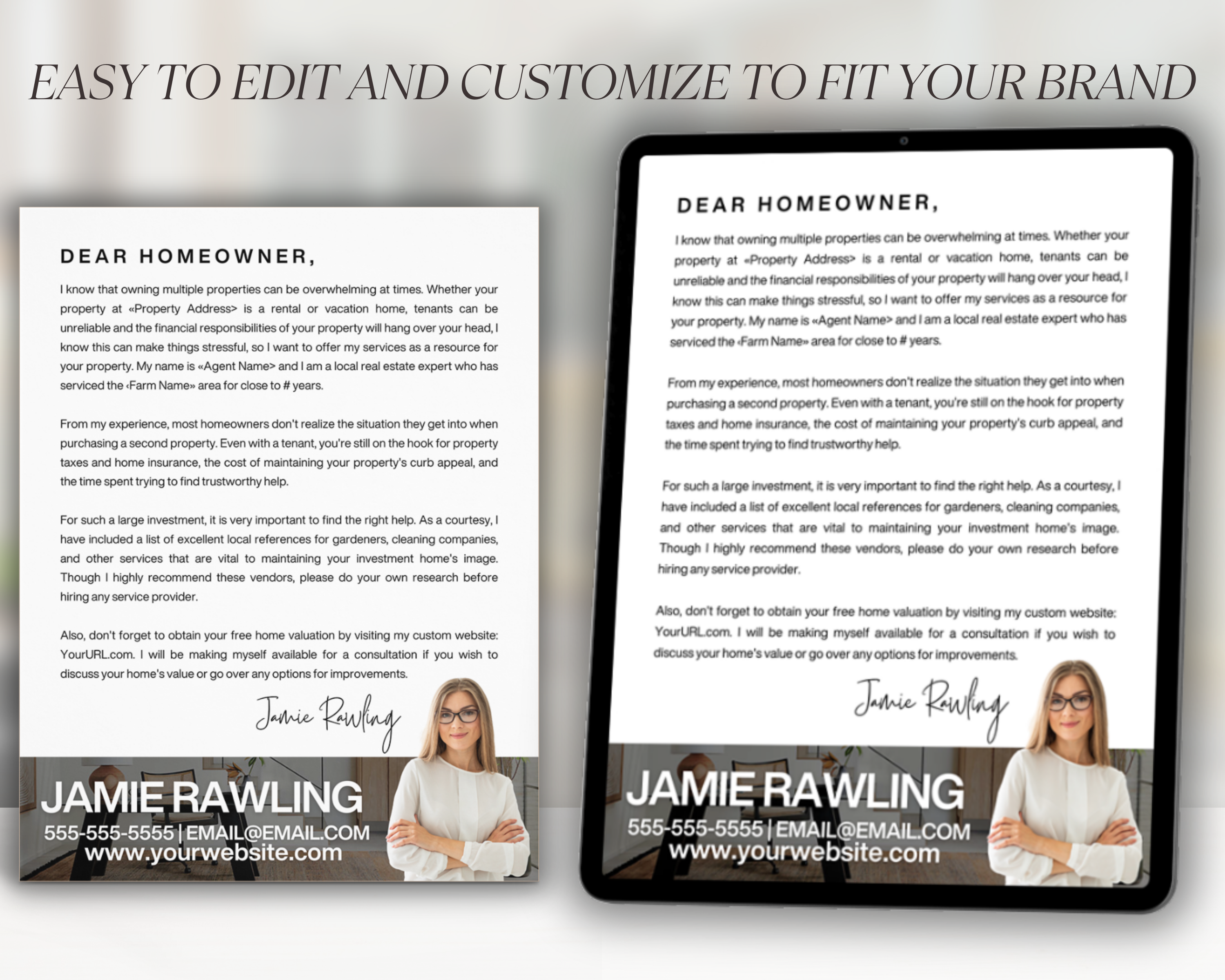 Real Estate Investor Letter, Homeowner Guide, Real Estate Mailer, Realtor Marketing, Investment Property, Real Estate Farming, Canva Template