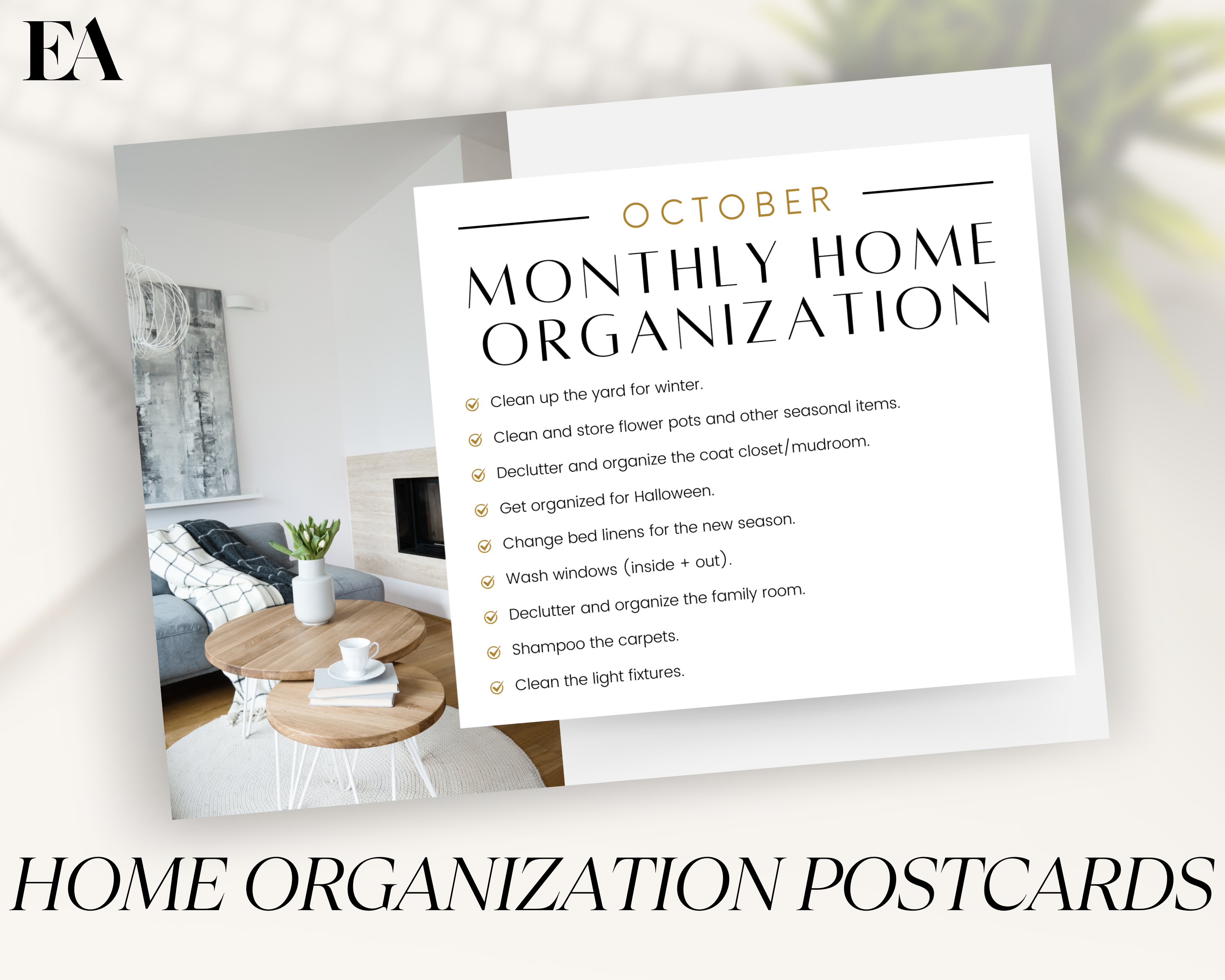 Home Organization Postcards - Exclusive Design Style