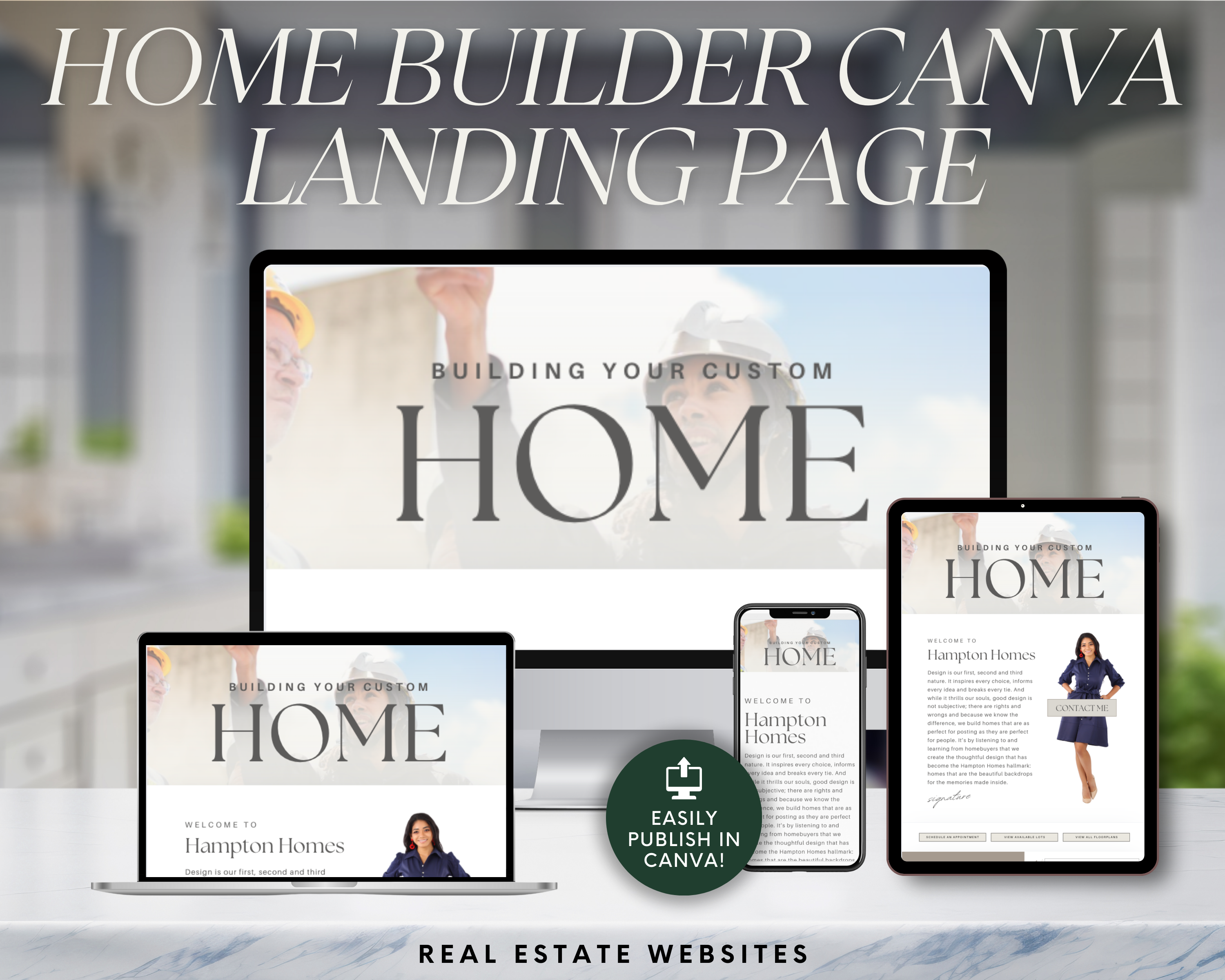 Home Builder Landing Pages - Peaceful Design Style