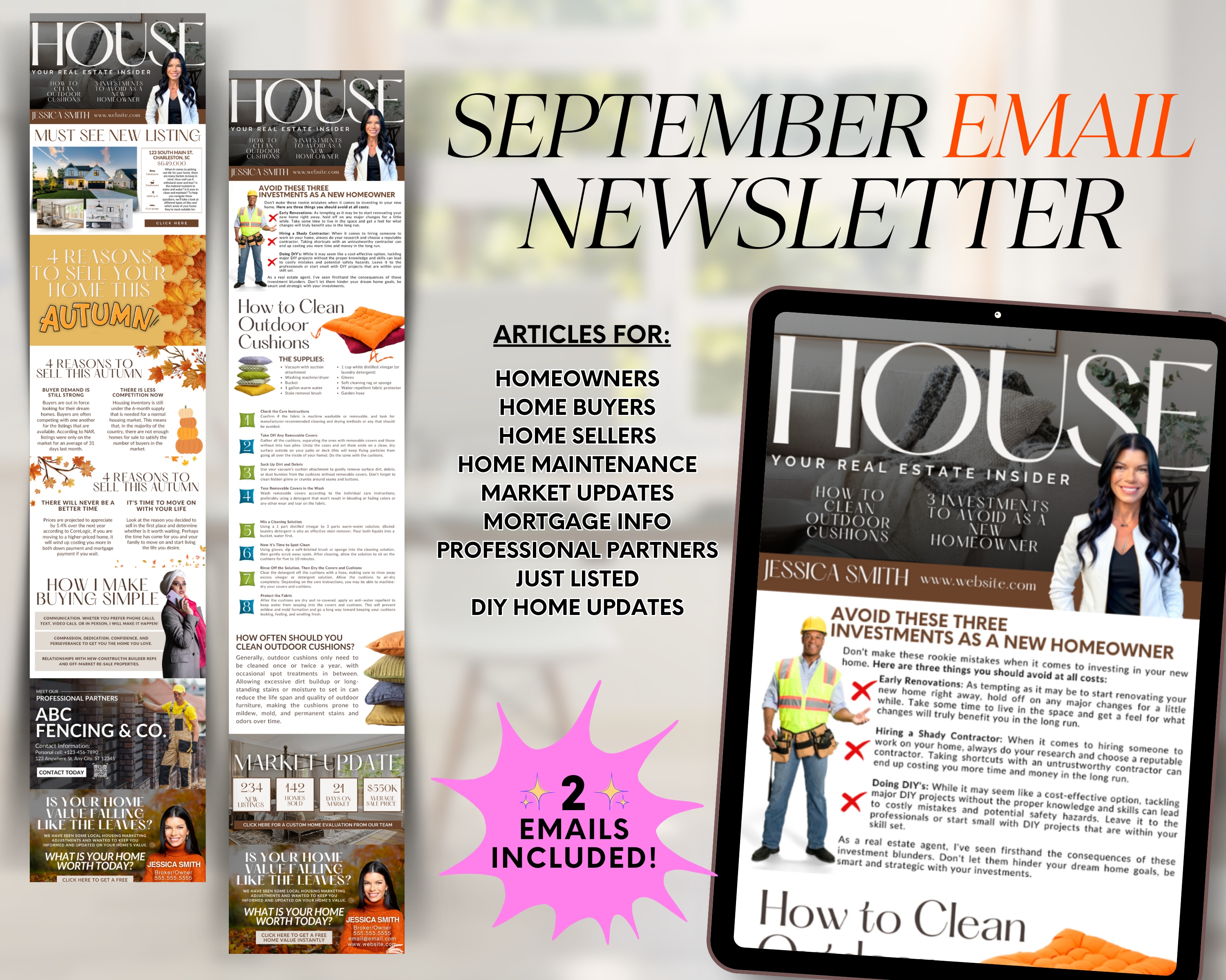 2024 September Email Newsletter, Real Estate Newsletter, Realtor Marketing, Newsletter Email Template, Real Estate Mailer, Fall Newsletter
