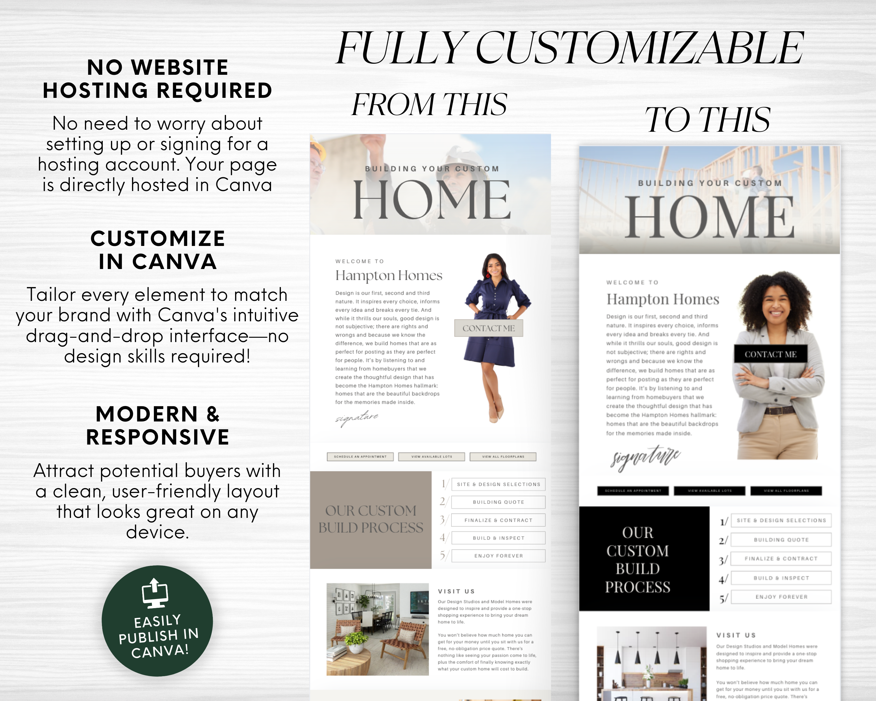 Home Builder Landing Pages - Peaceful Design Style