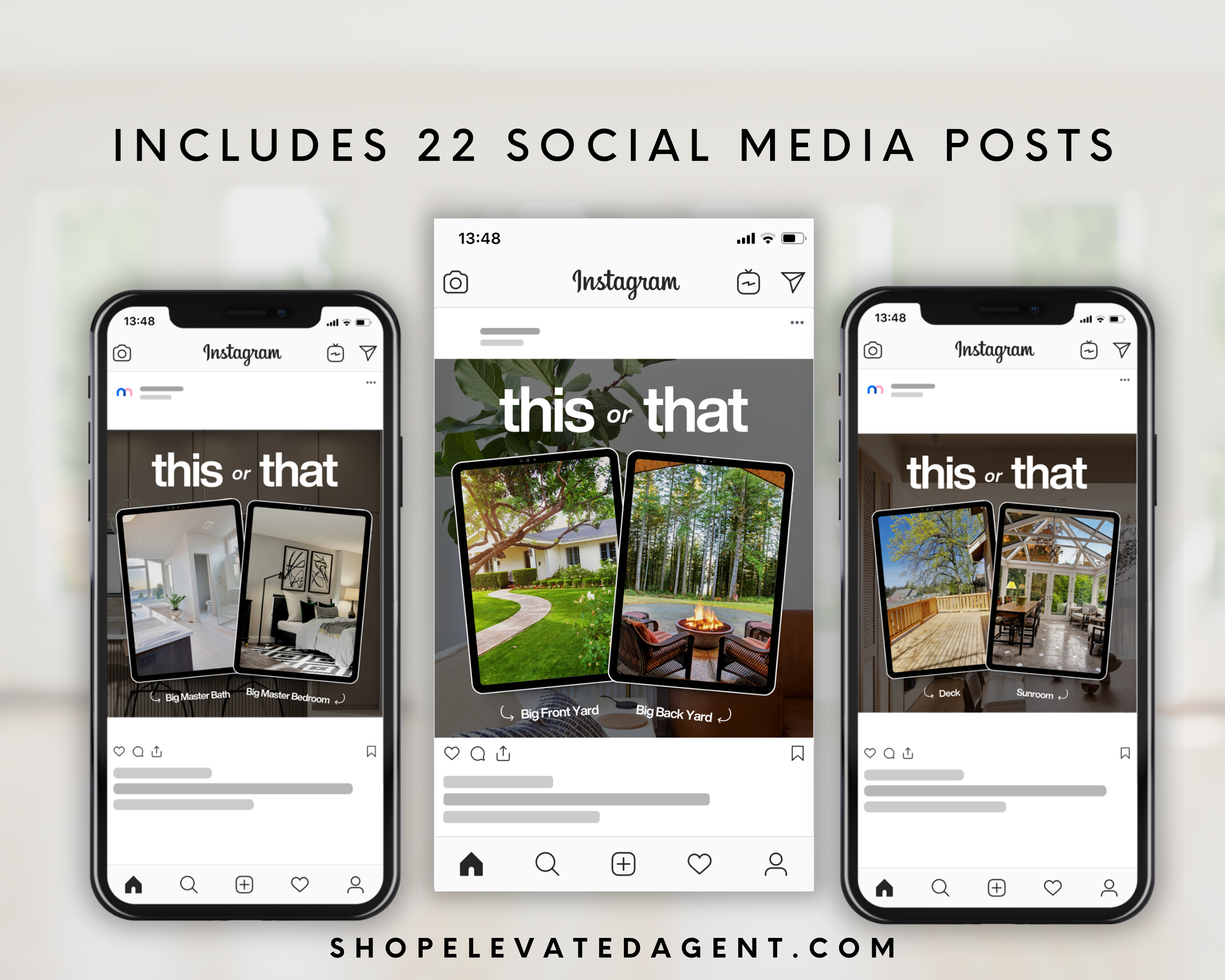 This or That Social Media Posts, Real Estate Social Media, Realtor Instagram, Real Estate Marketing, Social Media Planner, Canva Template