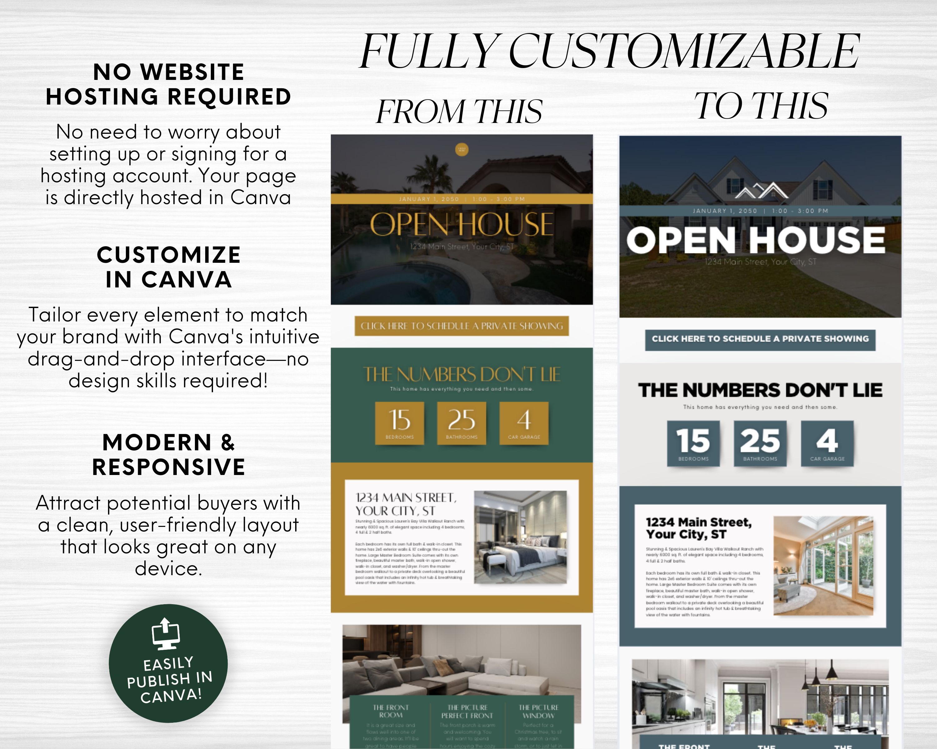 Open House Canva Landing Pages - Exclusive Design Style