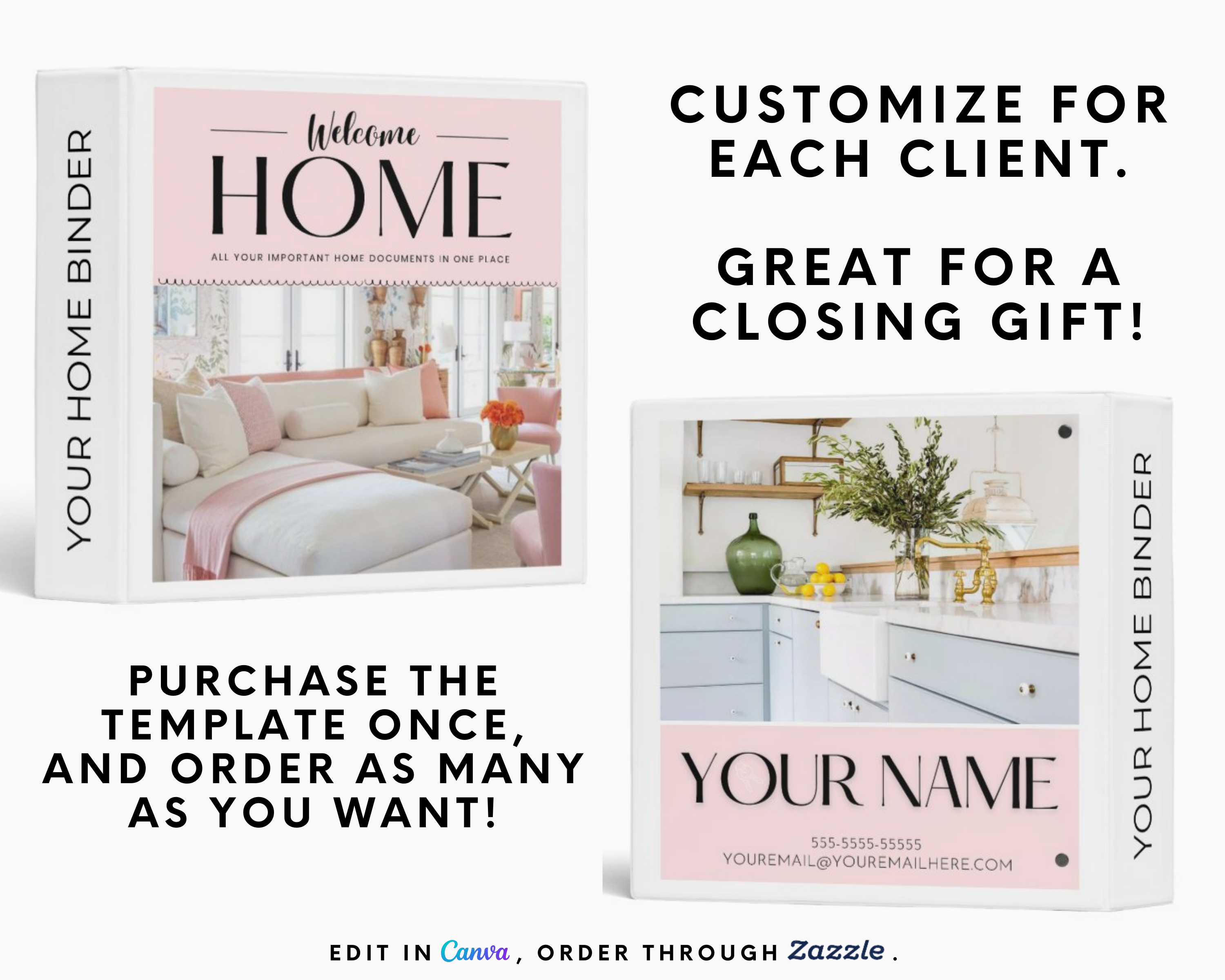 New Home Binder, Real Estate Client Closing Exit Packet, Real Estate Template, Realtor Closing Gift, Real Estate Flyer, Home Buyer Packet