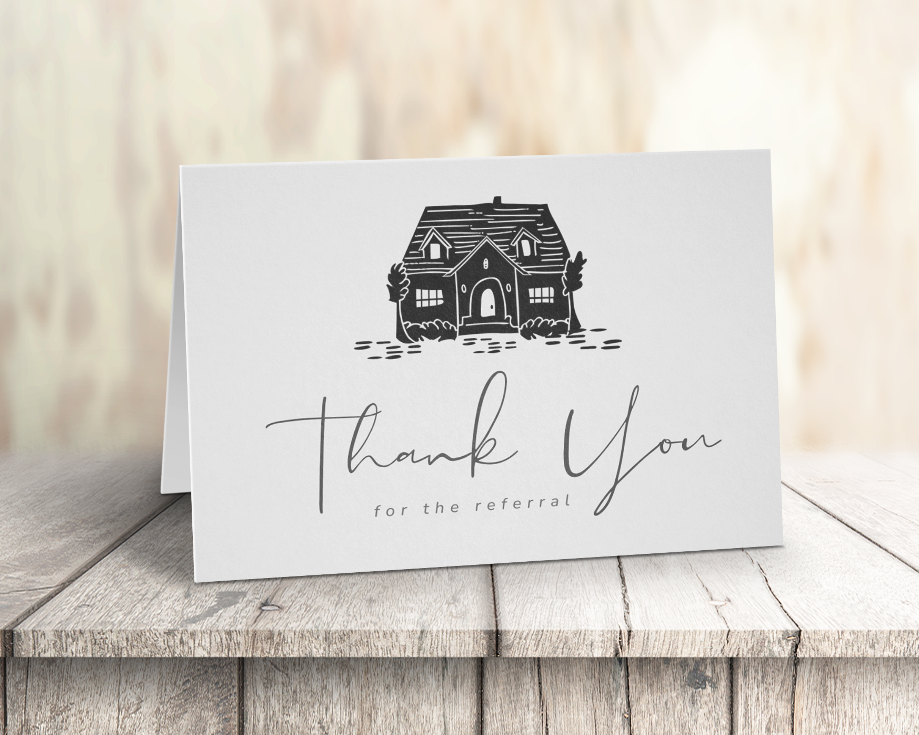 Real Estate Client Referral Folded Thank You Card, Agent Referral Card, Real Estate Template, Realtor Marketing, Real Estate Flyer, Canva