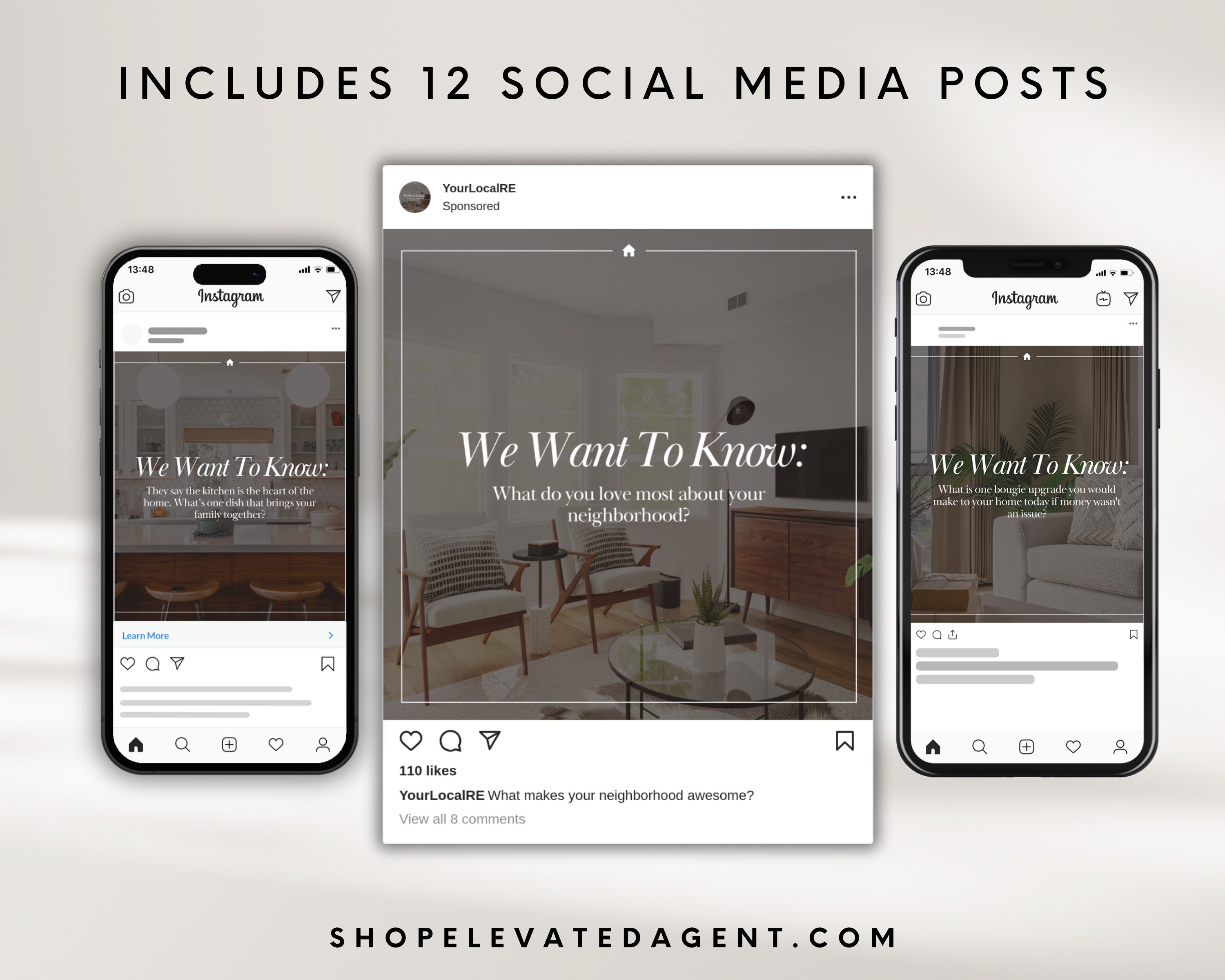 Realtor Social Media Template, Real Estate Marketing, Realtor Instagram Posts, Real Estate Content, Social Media Planner, Real Estate Flyer