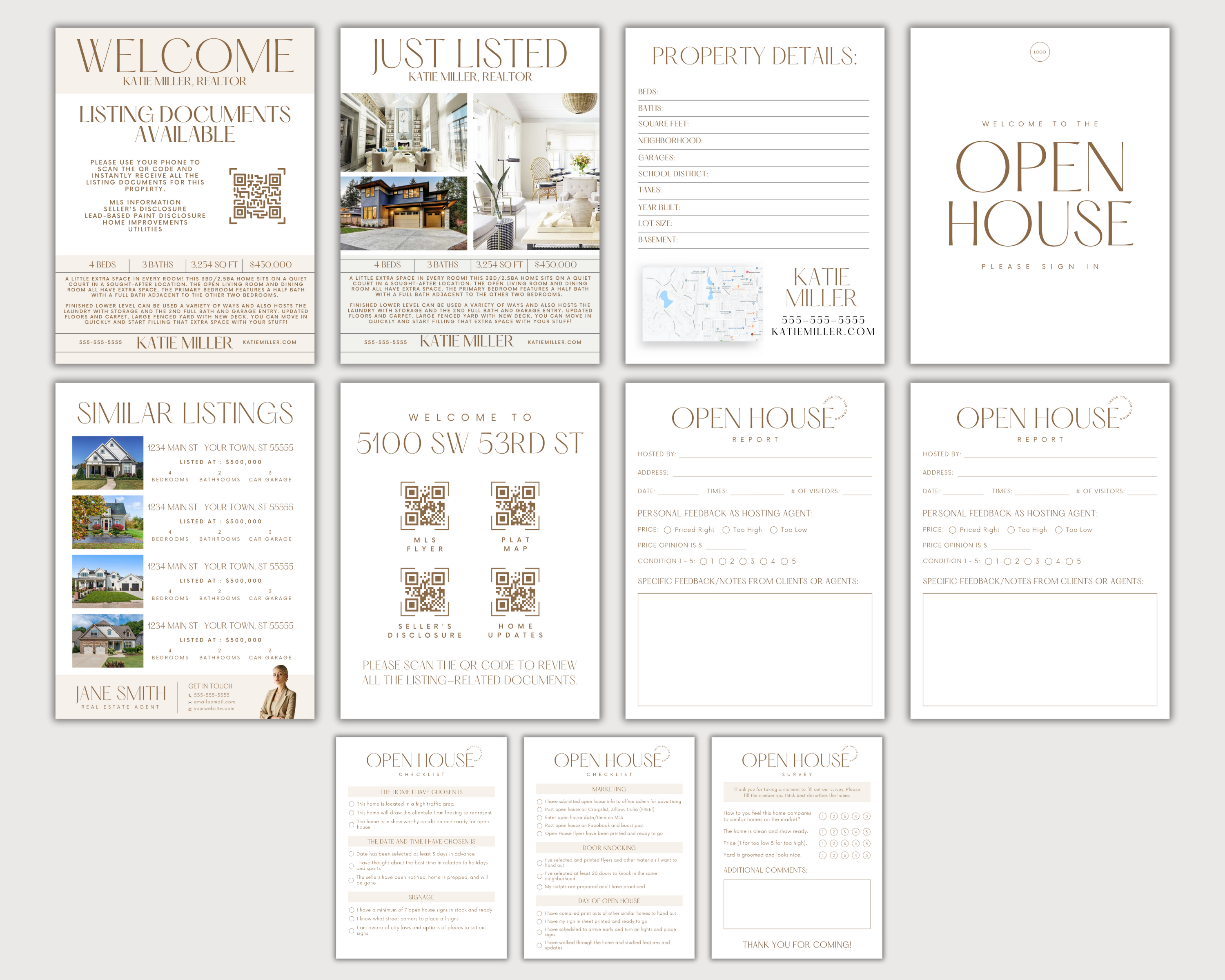 Real Estate New Listing and Open House Kit, Real Estate Template, Realtor Marketing, Just Listed, Real Estate Flyer, Listing Presentation, Open House