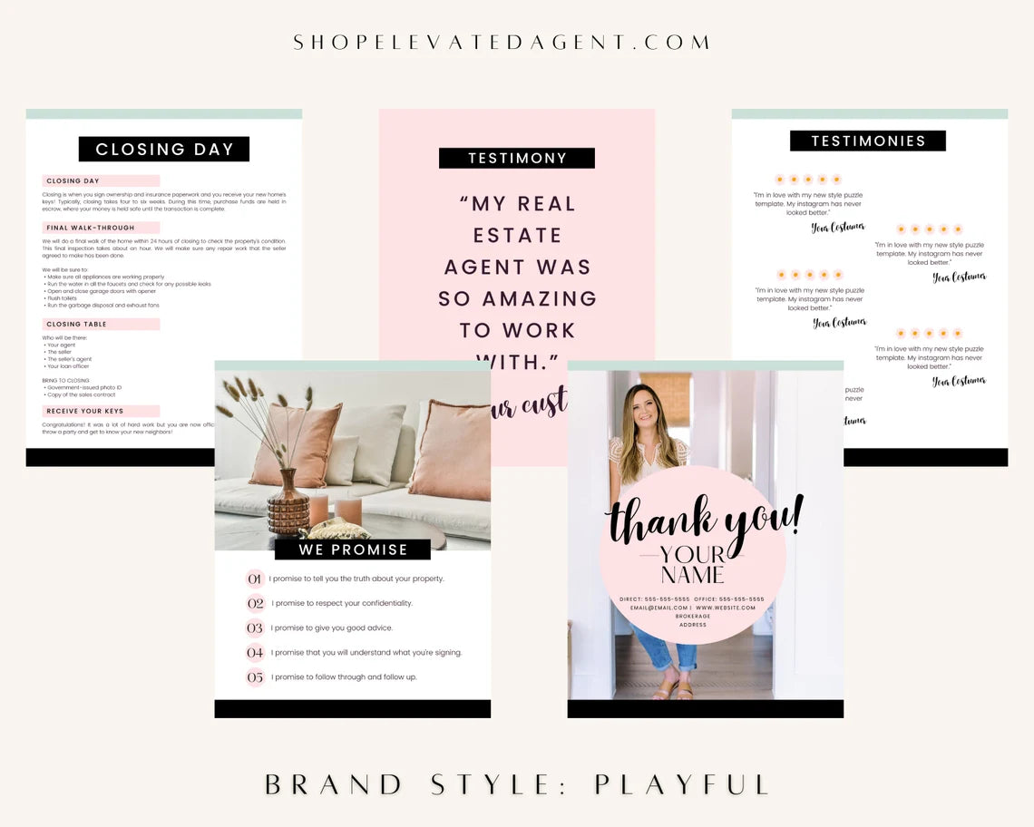 Buyer Presentation Real Estate Template for Buyer Packet Pink Real Estate Template for Buyers Real Estate Marketing Buyer Guide Real Estate Buyer Handbook Playful Brand