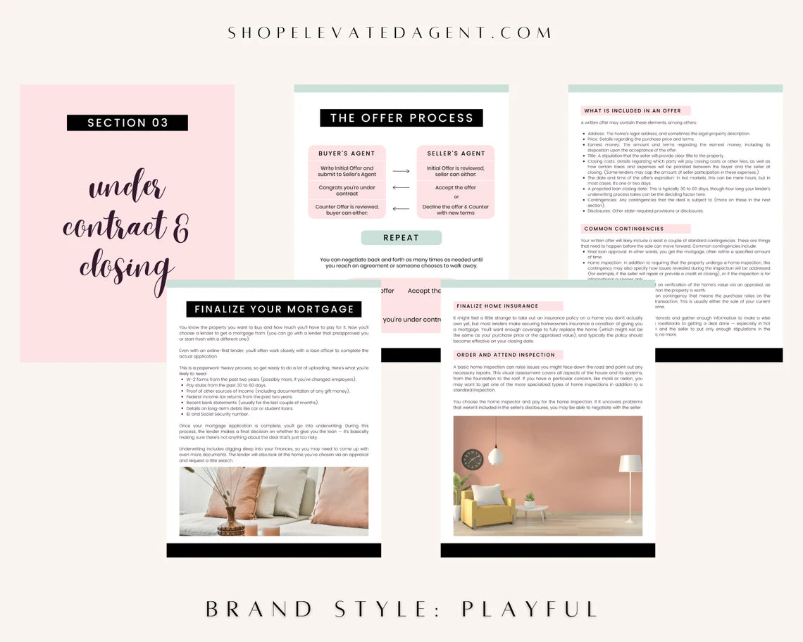 Pink Buyer Presentation Template Real Estate Template for Buyer Packet Pink Real Estate Template for Buyers Real Estate Marketing Buyer Guide Real Estate Buyer Handbook Playful Brand