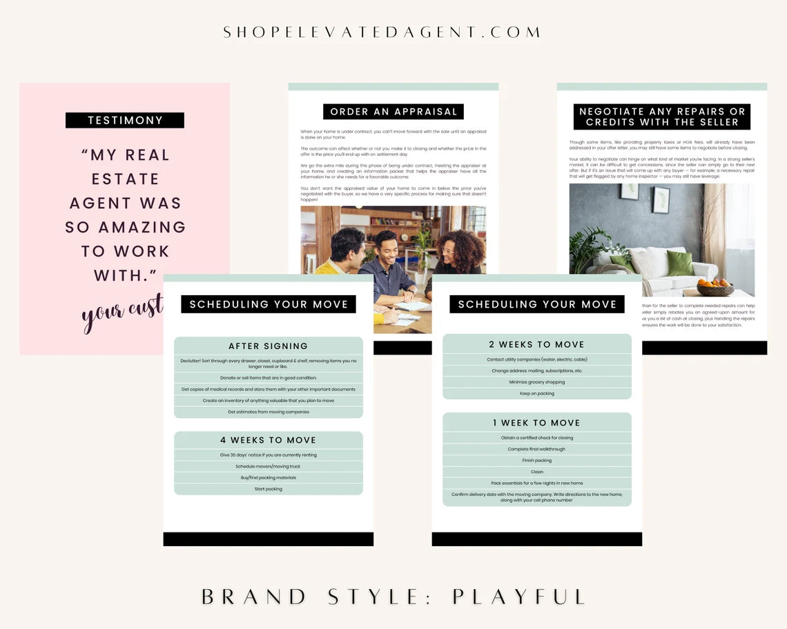 Pink Canva Template for Buyer Presentation Real Estate Template for Buyer Packet Pink Real Estate Template for Buyers Real Estate Marketing Buyer Guide Real Estate Buyer Handbook Playful Brand