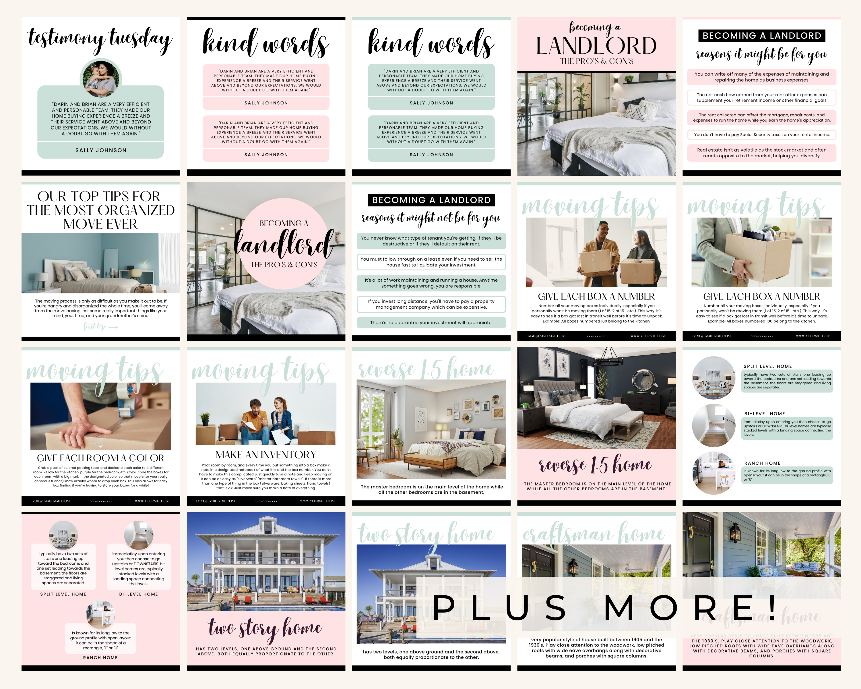 Real Estate Templates – 200 Branded Real Estate Social Media Post - Playful Brand Style