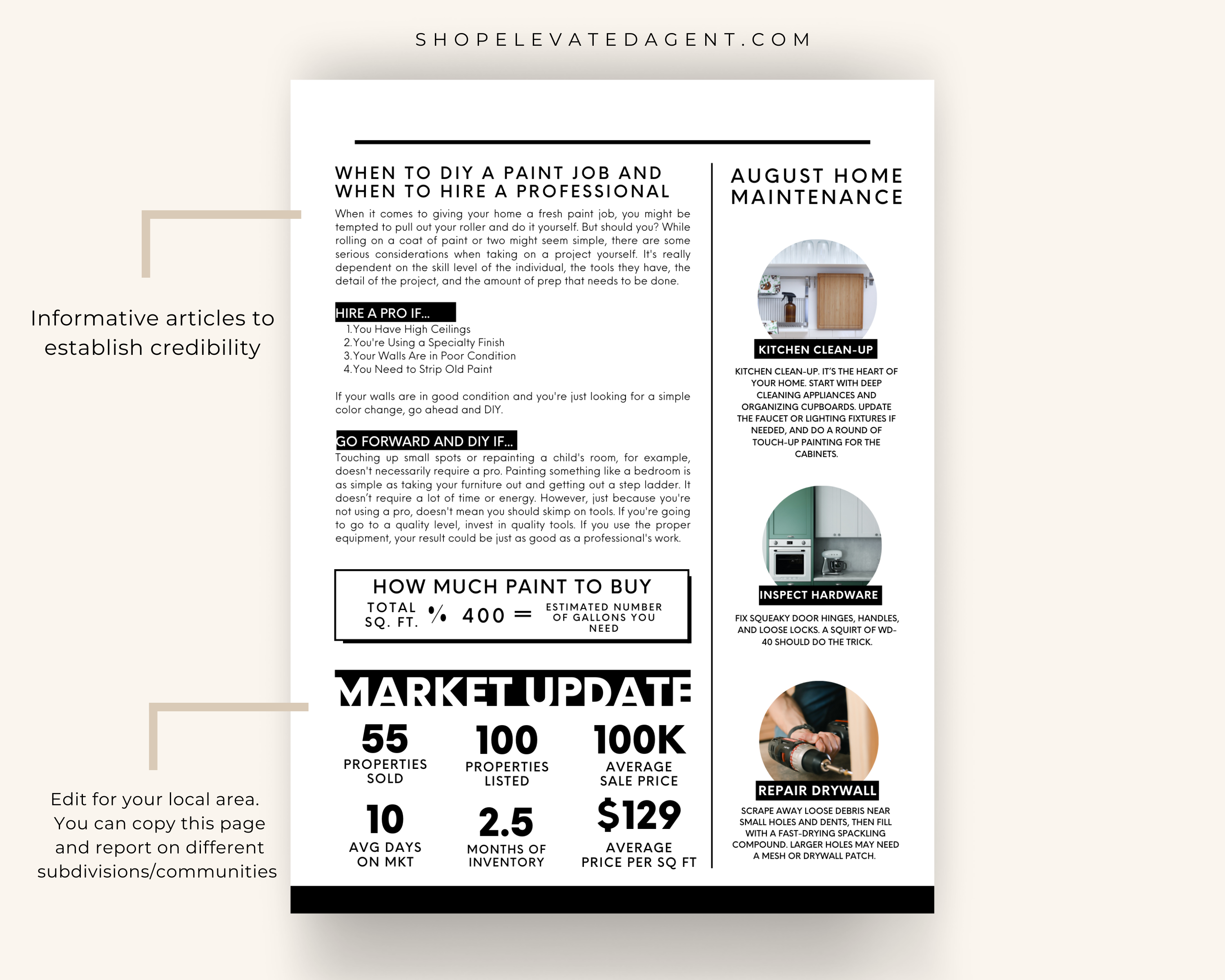 August Newsletter Template Real Estate Template for Newsletter Real Estate Newsletter Template for Realtors Real Estate Newsletter Template 