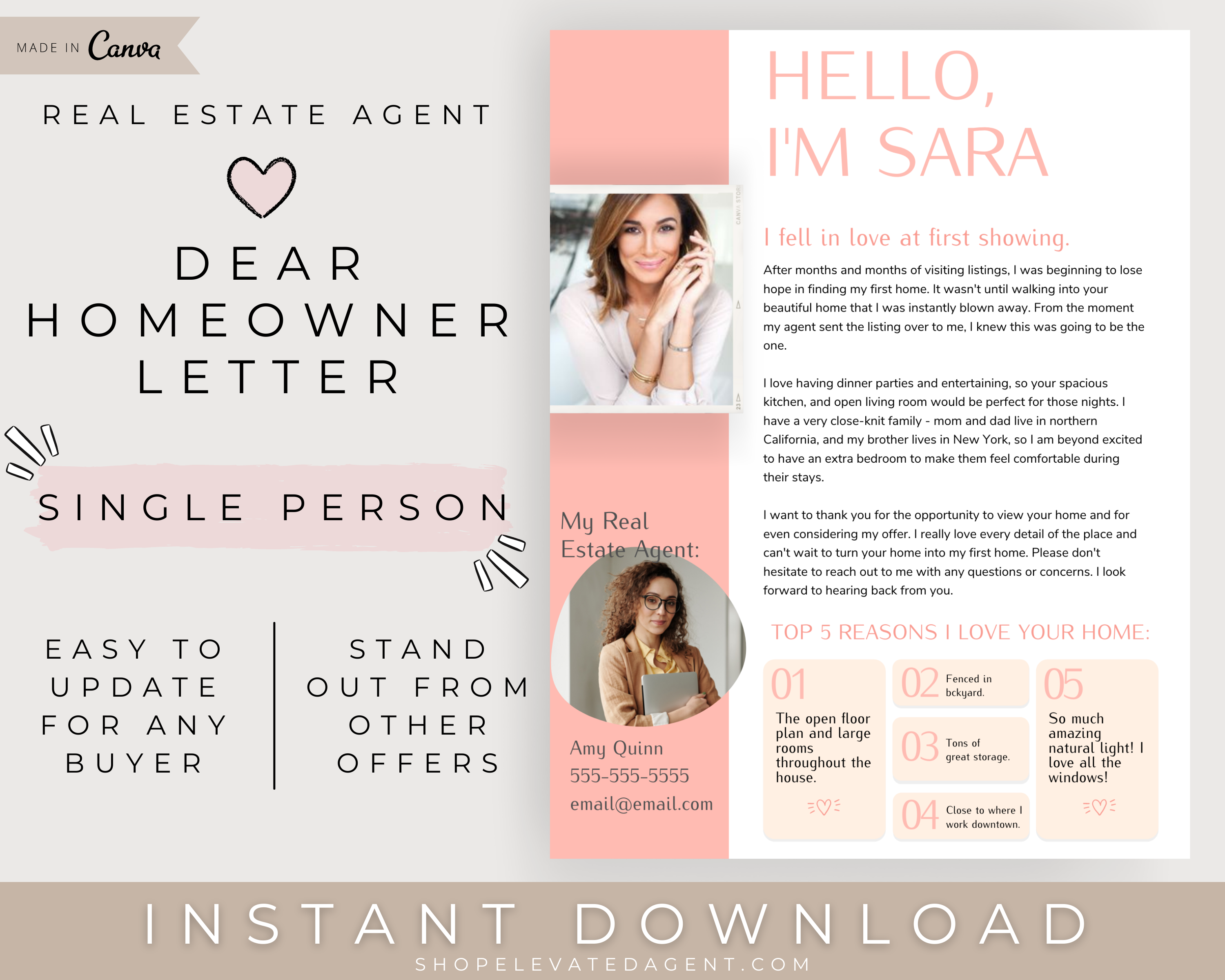 Modern Home Buyer Letter Template - Blush