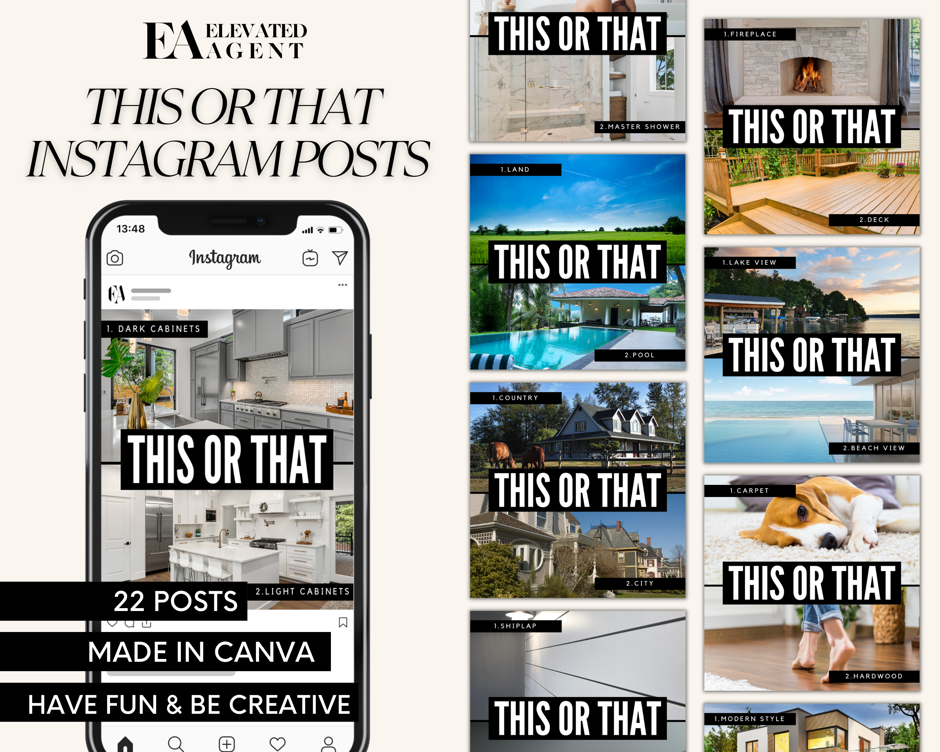 Real Estate Social Media Template for This or That Social Media Post Real Estate Opt-in Template for Instagram Real Estate Post Template 