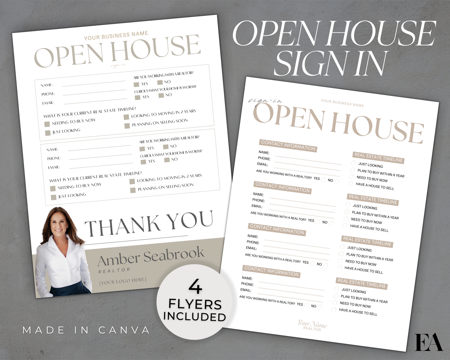 Open House Sign-In Sheets Real Estate Template (Peaceful Brand ...