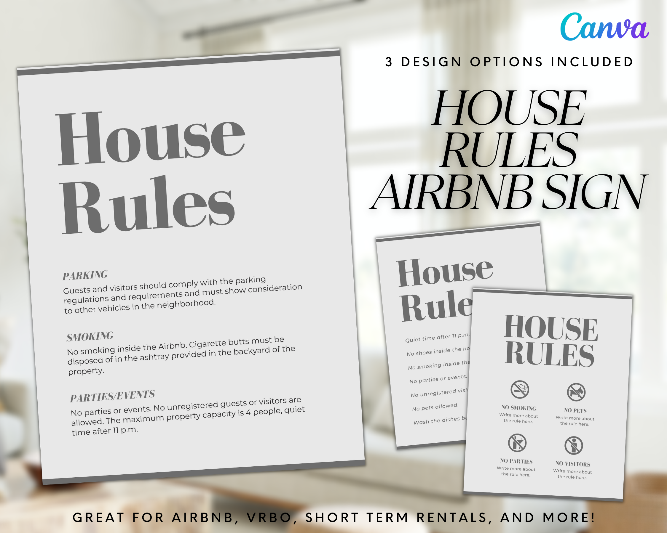 House Rules Airbnb Sign 1 - Real Estate Template – Elevated Agent