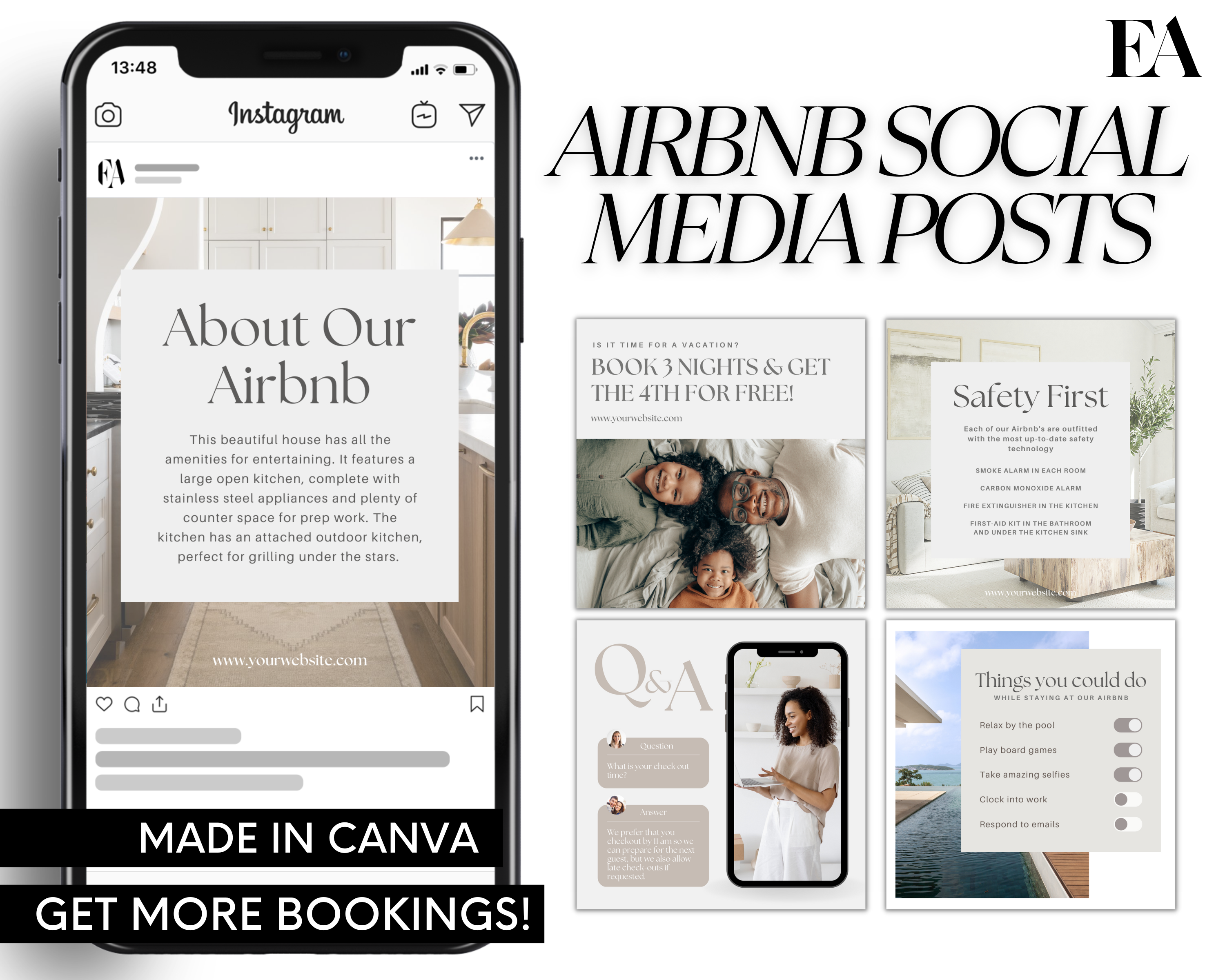 Real Estate Template – Peaceful Airbnb Social Media Posts