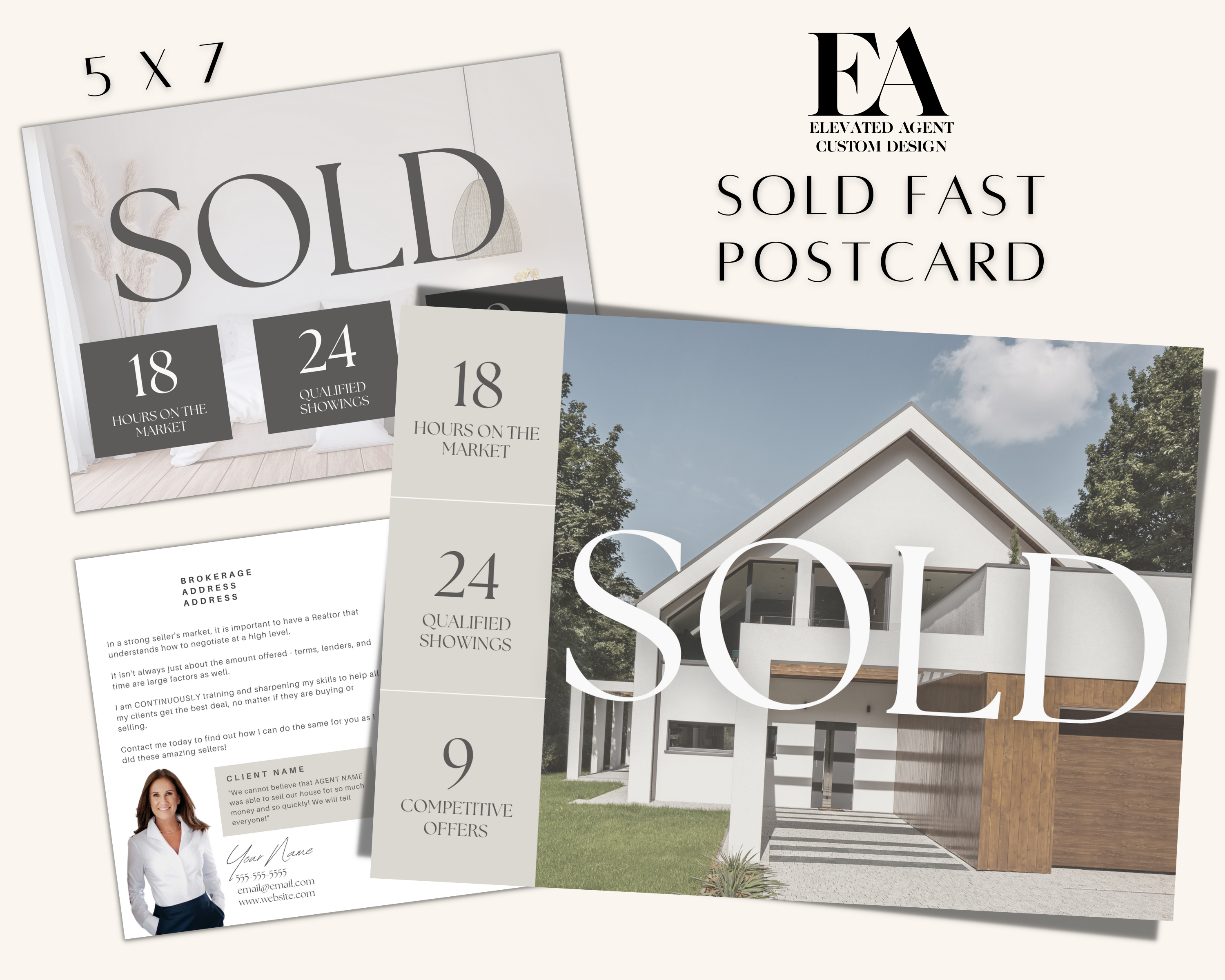 Real Estate Template – Sold Postcard - Peaceful Brand Style