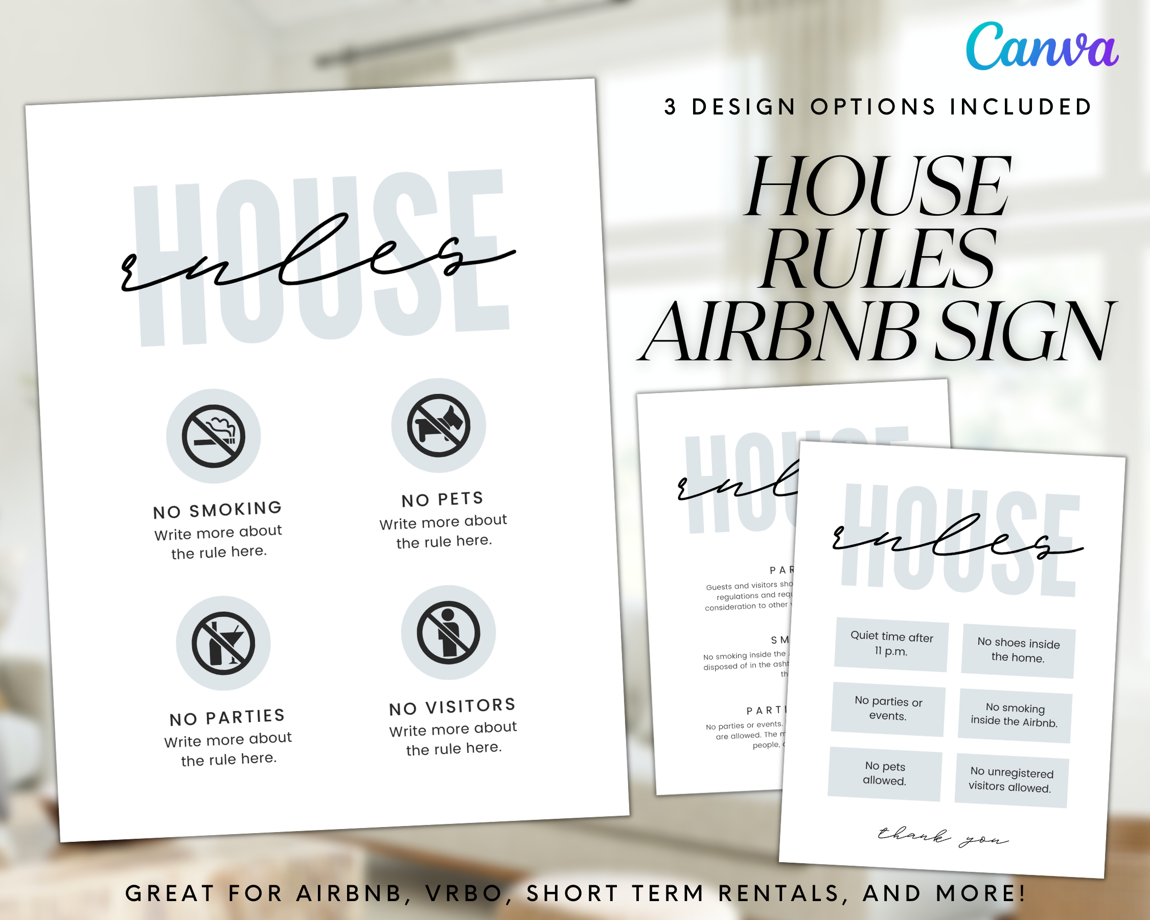 Real Estate Template – House Rules Airbnb Sign