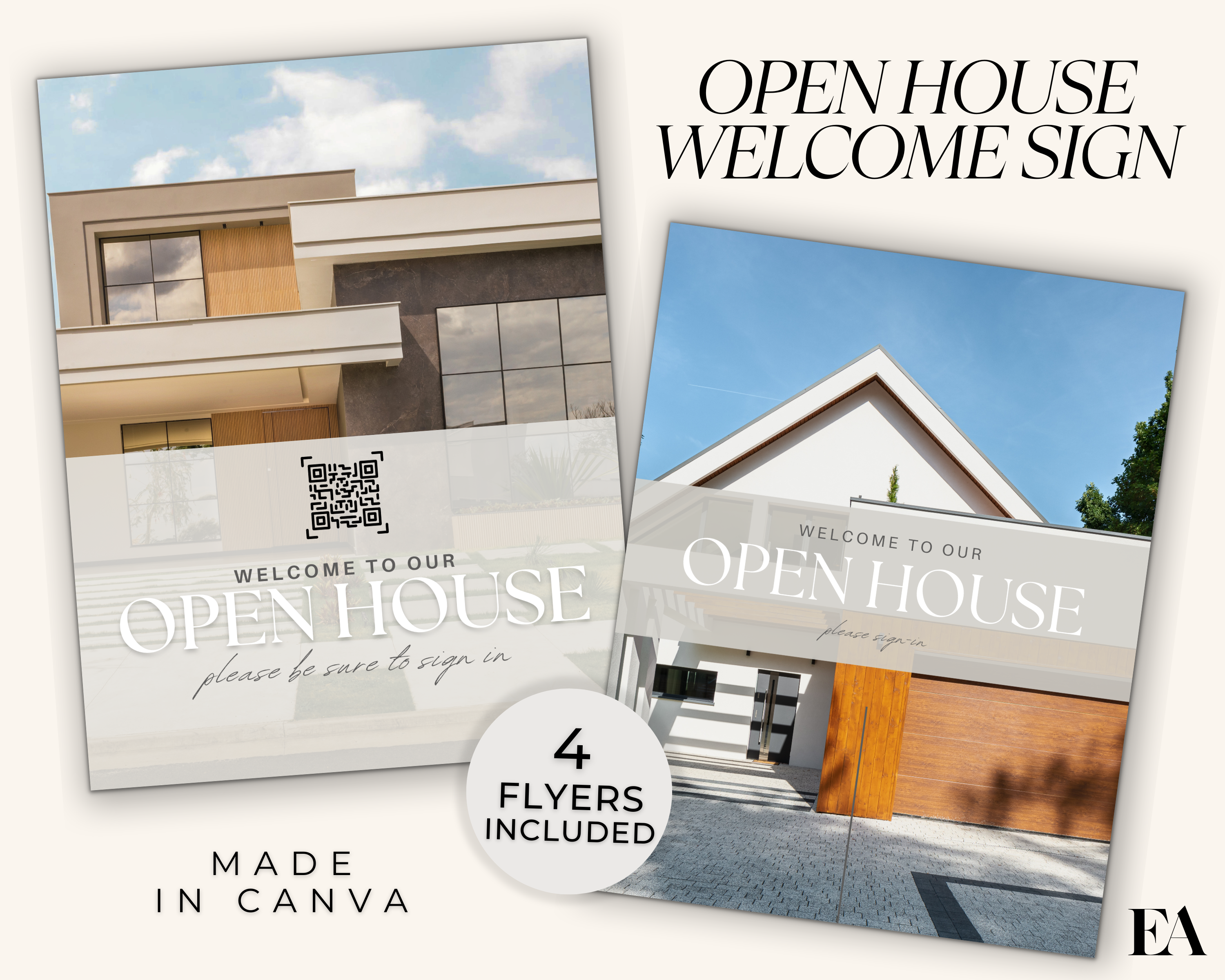 Real Estate Template – Peaceful Open House Welcome Sign