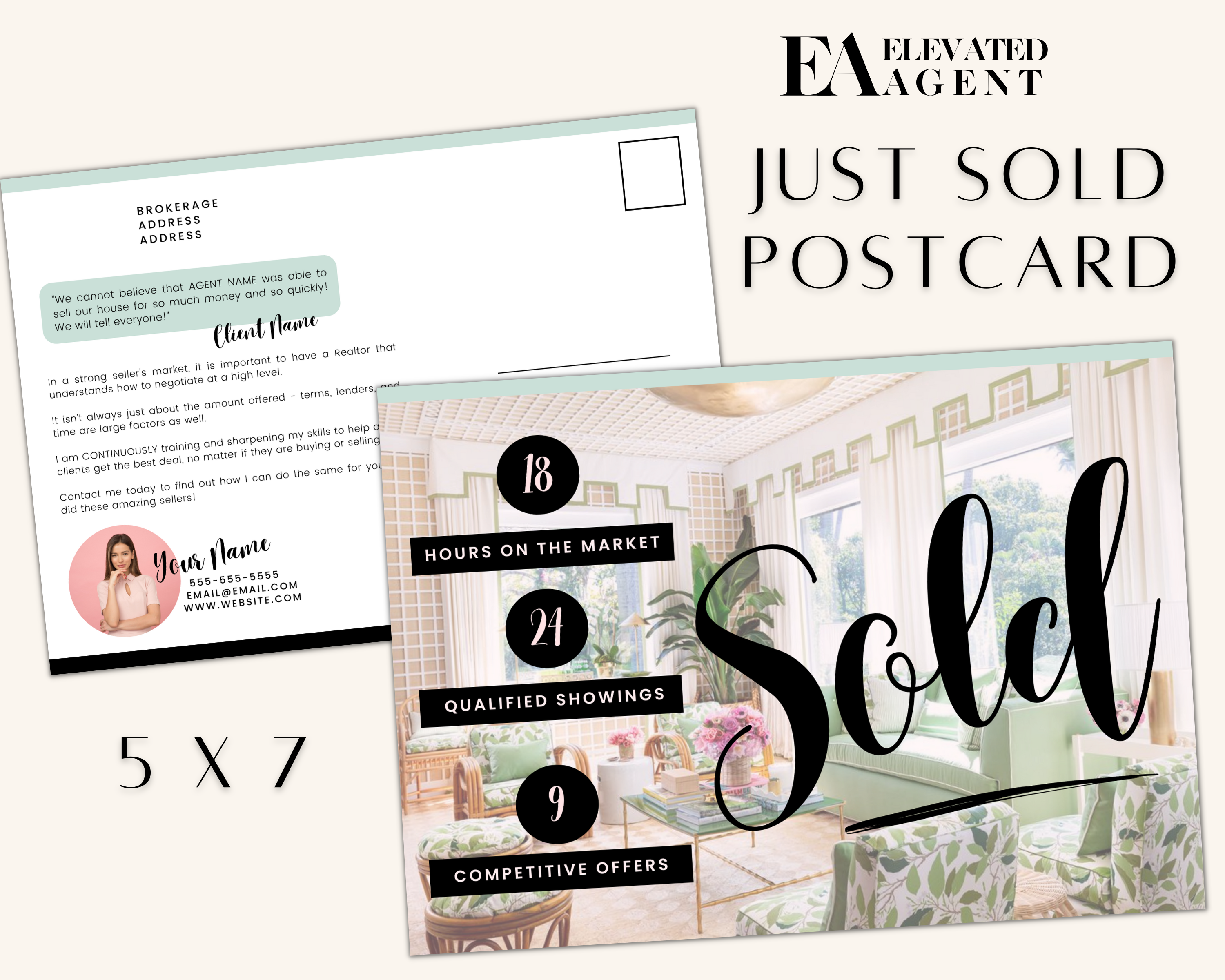 Real Estate Template – Just Sold Postcard - Playful Brand Style