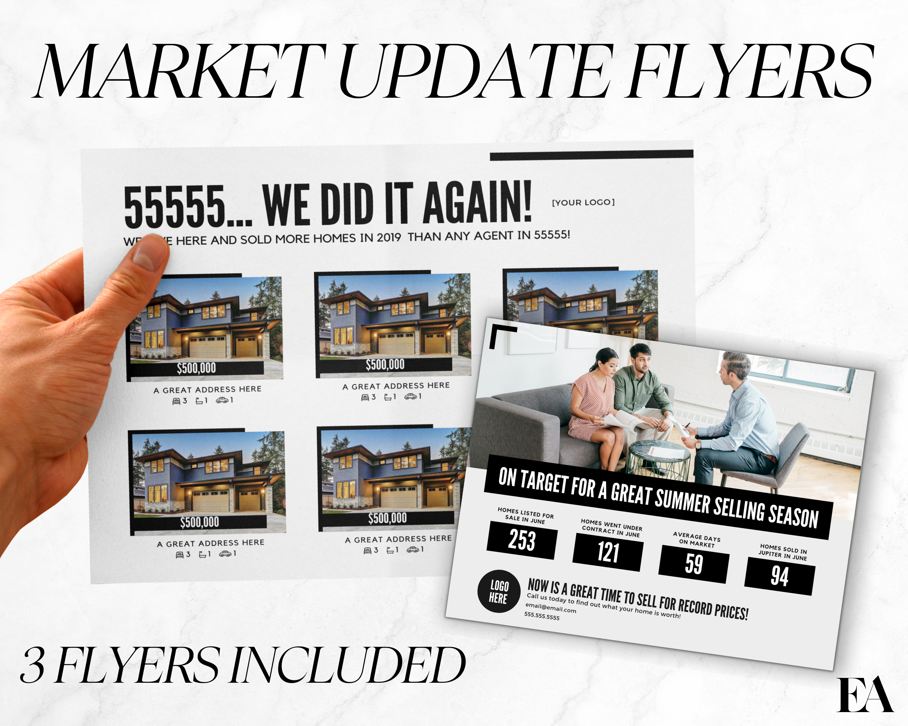 Real Estate Template for Market Update Flyer Real Estate Template for Marketing Real Estate Market Update Template CMA Flyer Template