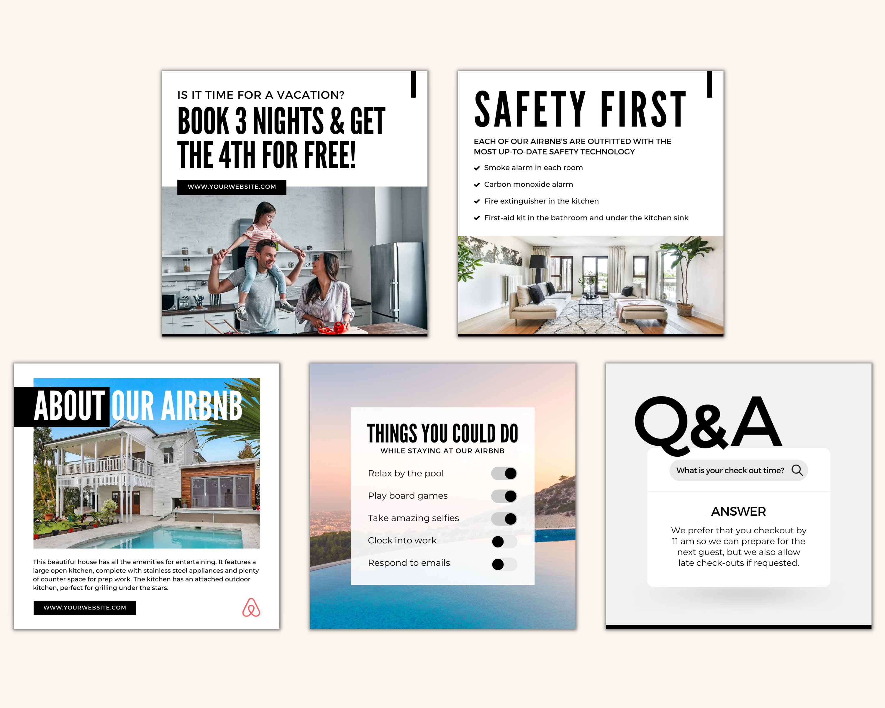 Real Estate Template – Minimal Airbnb Social Media Posts 1