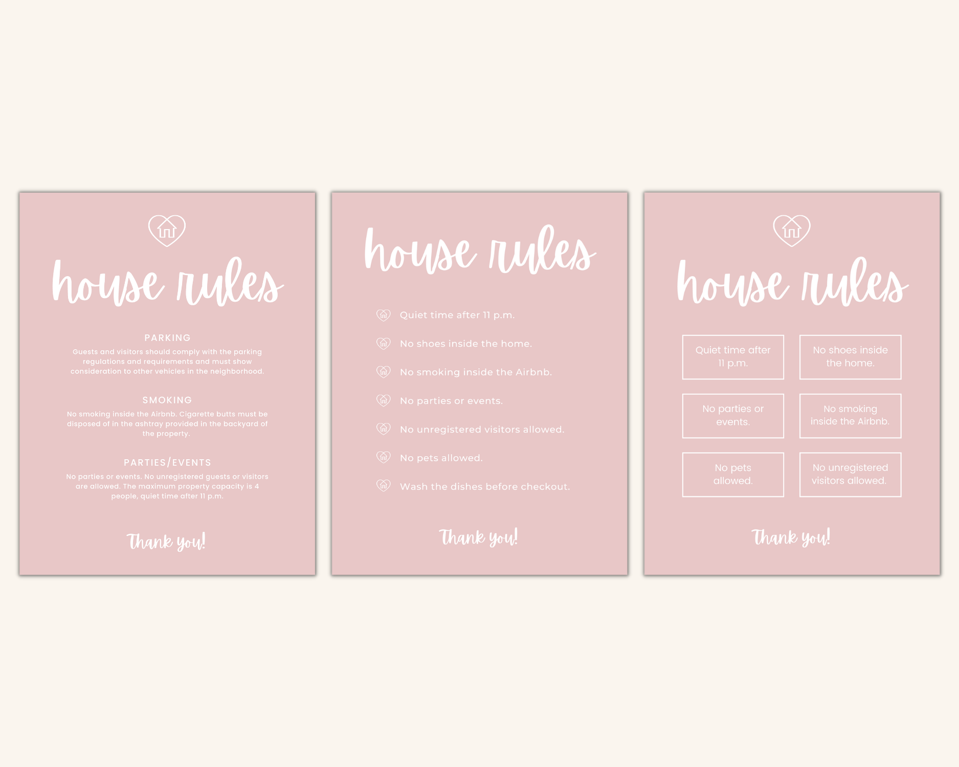 Real Estate Template – House Rules Airbnb Sign