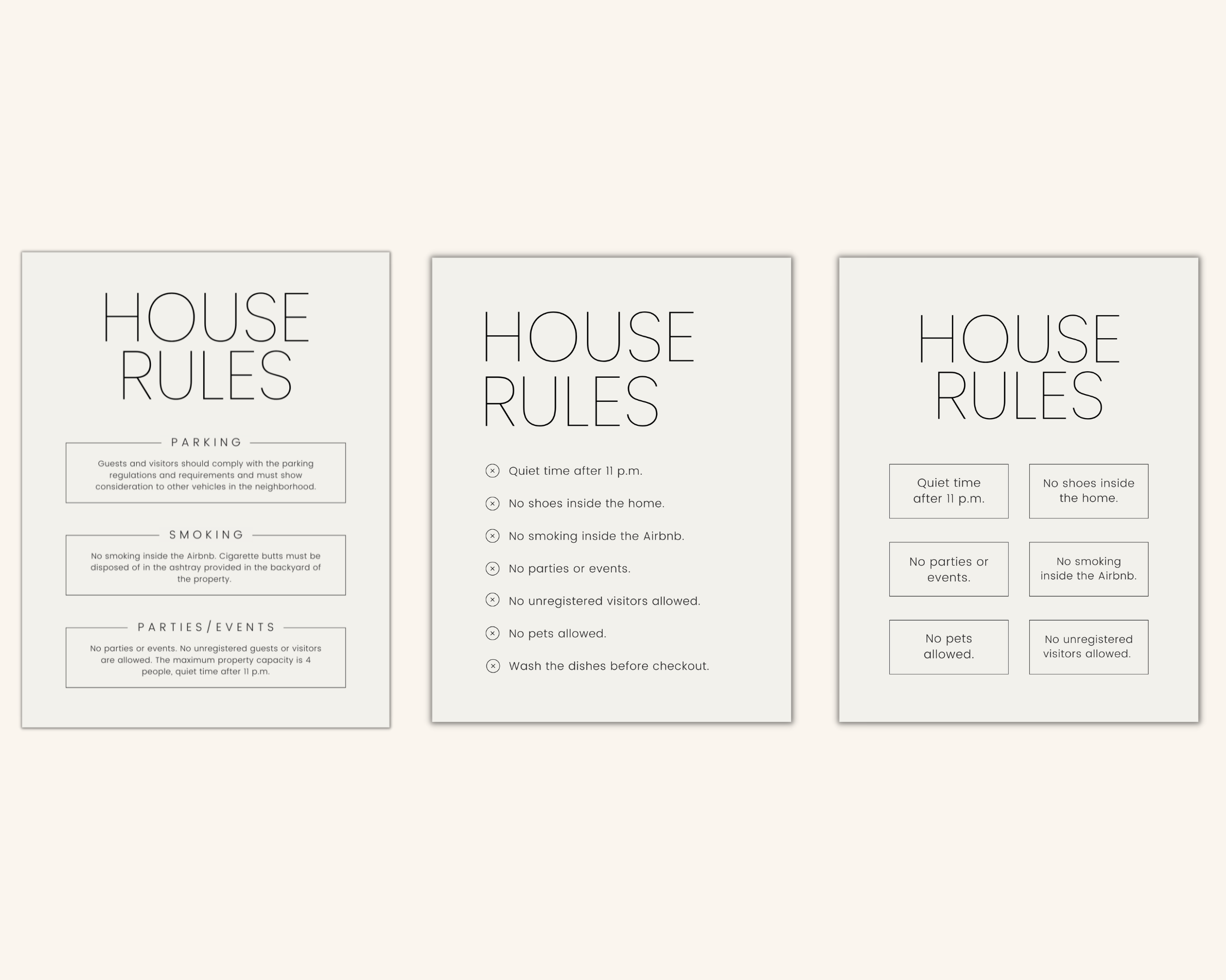 Real Estate Template – House Rules Airbnb Sign