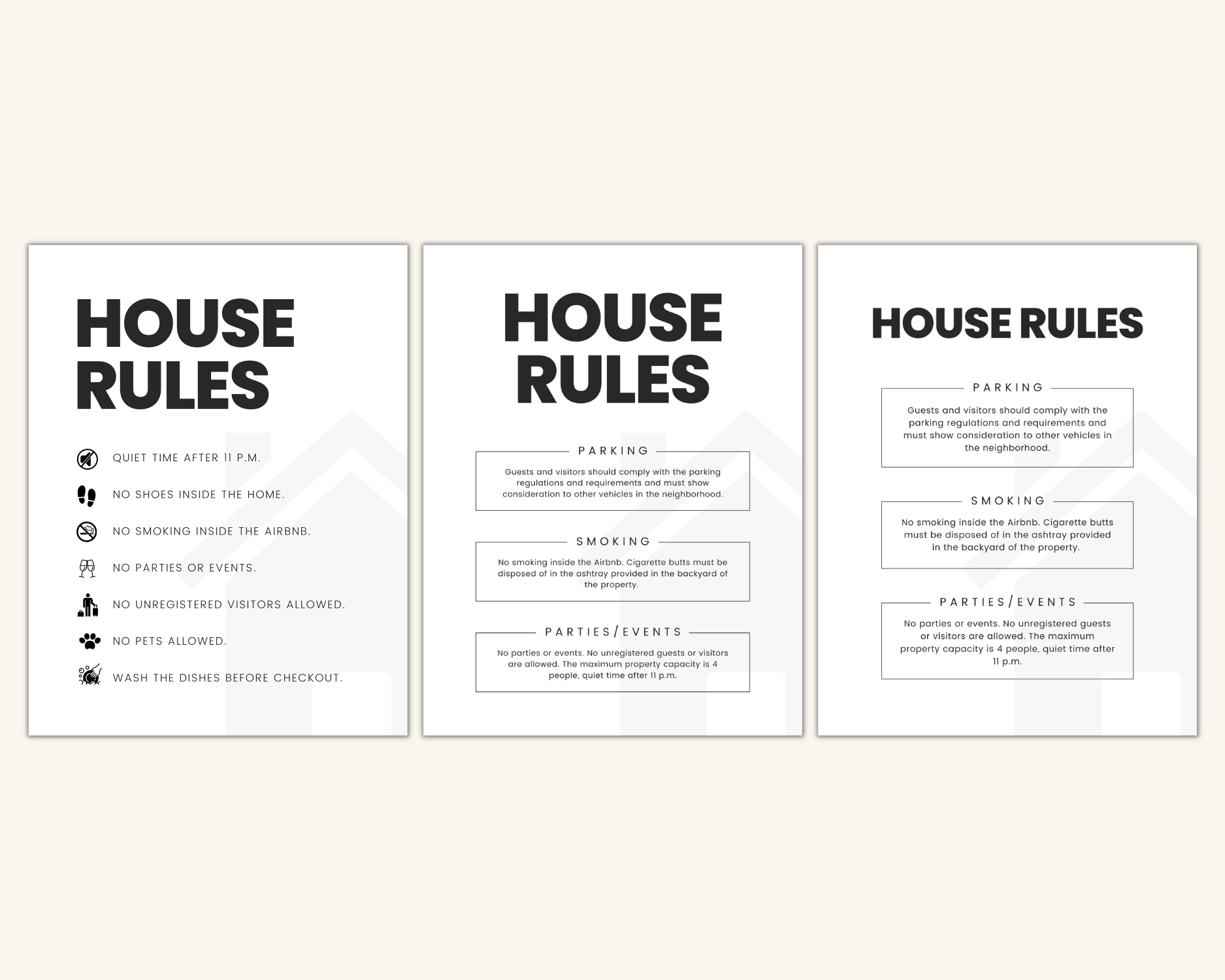 Real Estate Template – Airbnb House Rules Sign