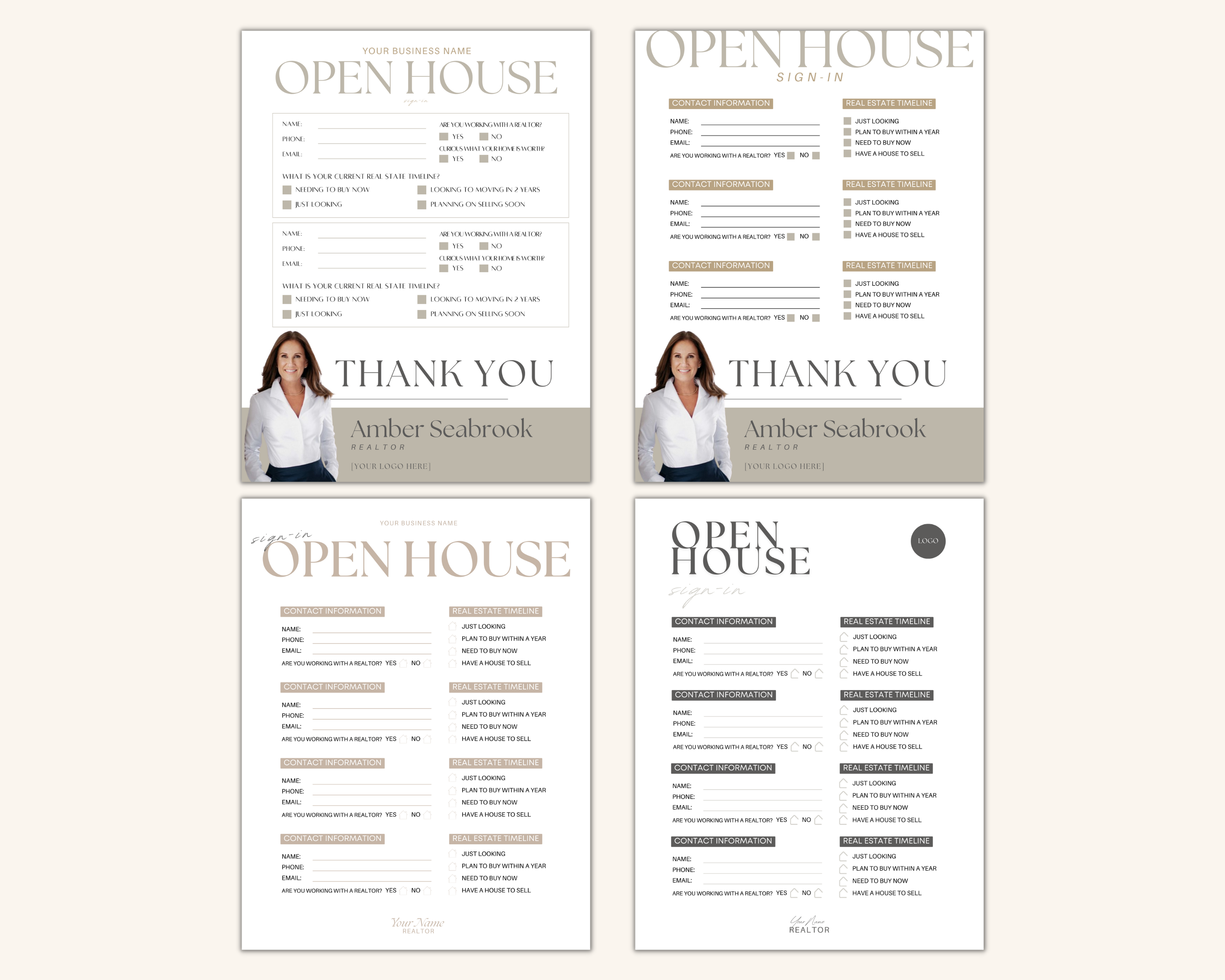 Open House Sign-In Sheets Real Estate Template (Peaceful Brand)