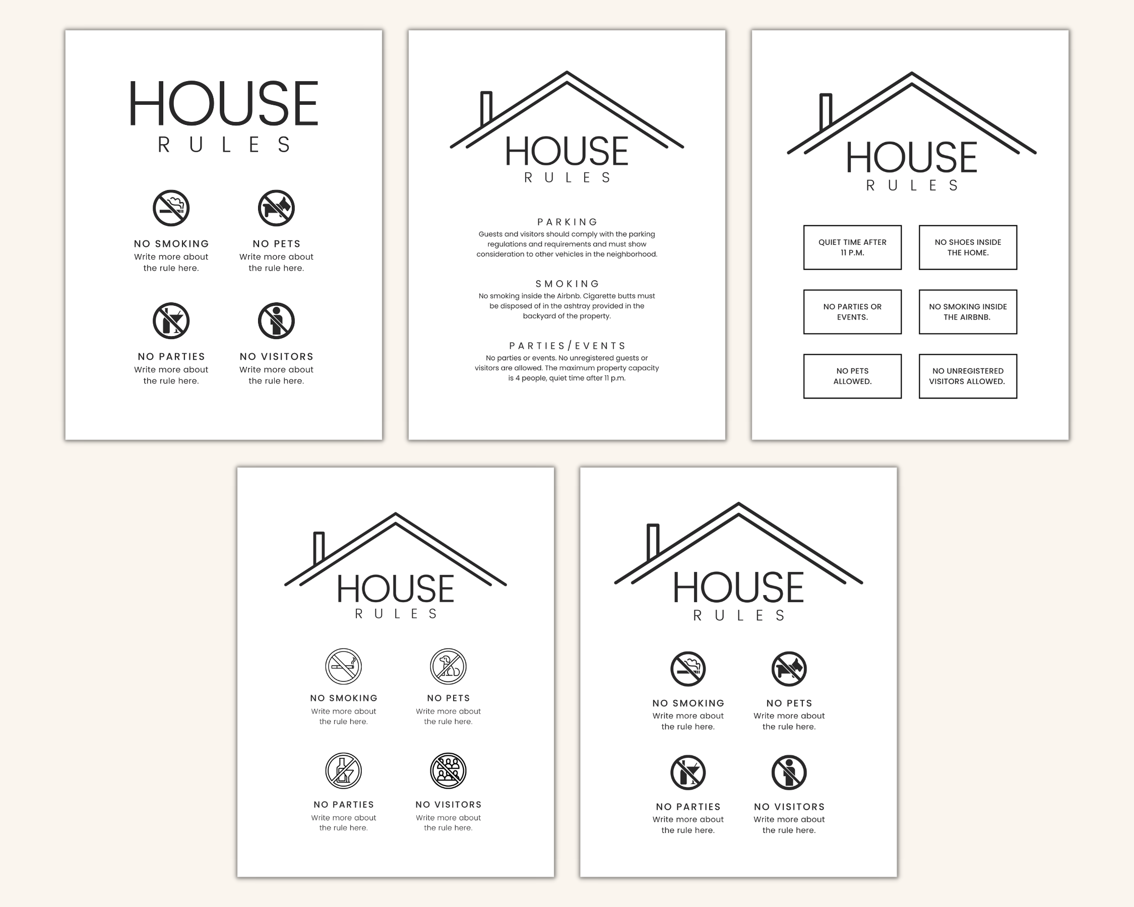 Real Estate Template – House Rules Airbnb Sign