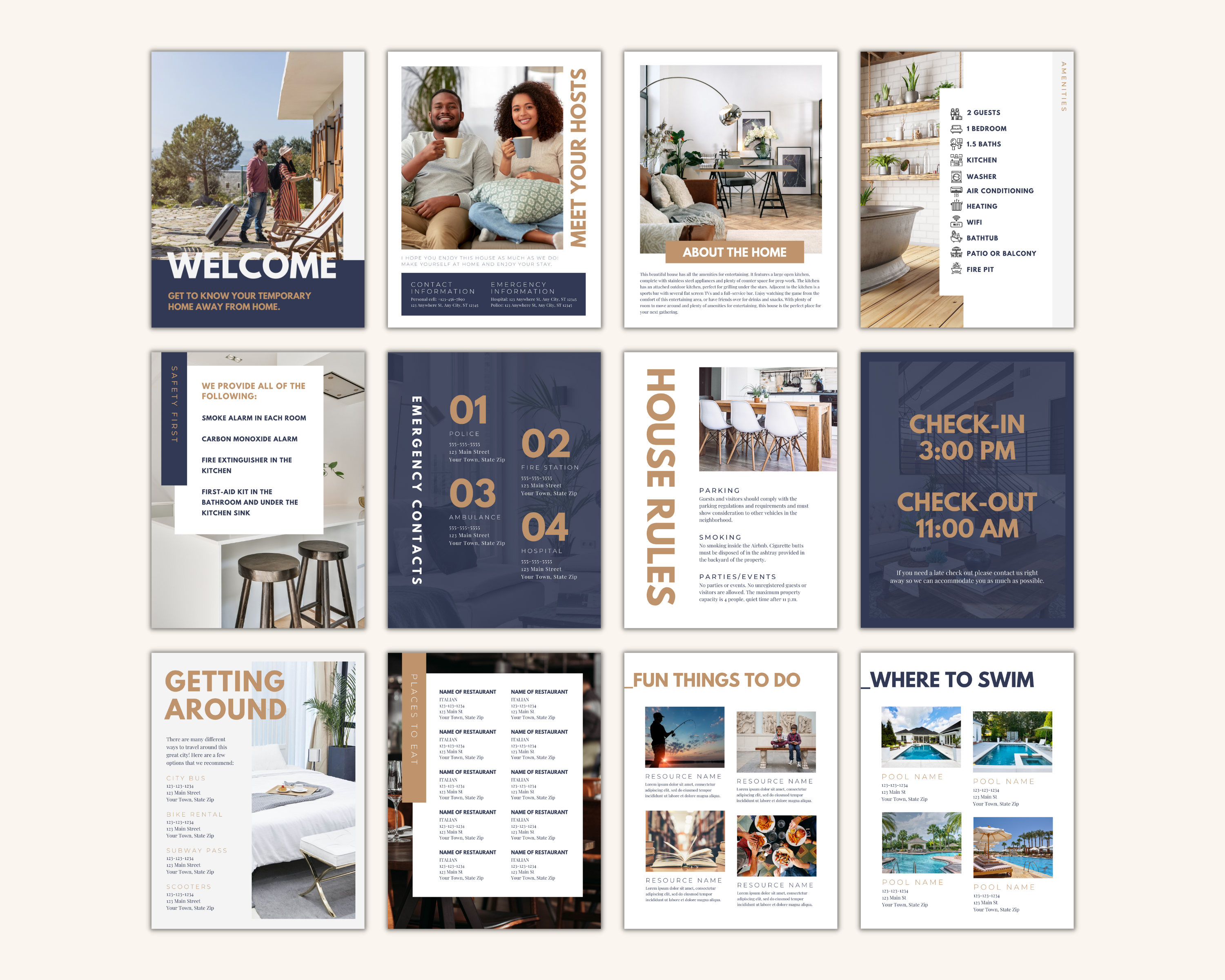 Real Estate Template – Airbnb Welcome Book Blue