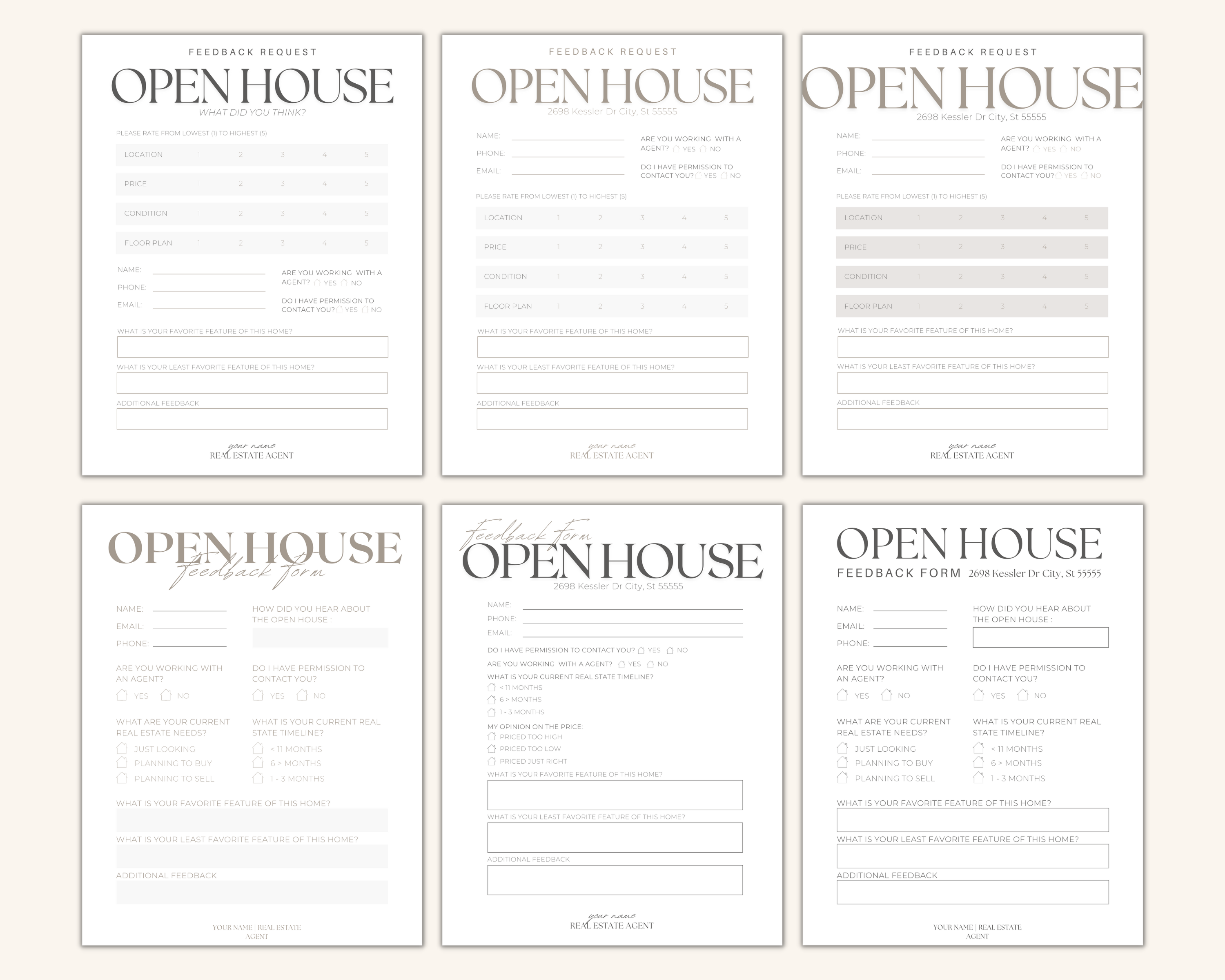 Real Estate Template – Peaceful Open House Feedback Form