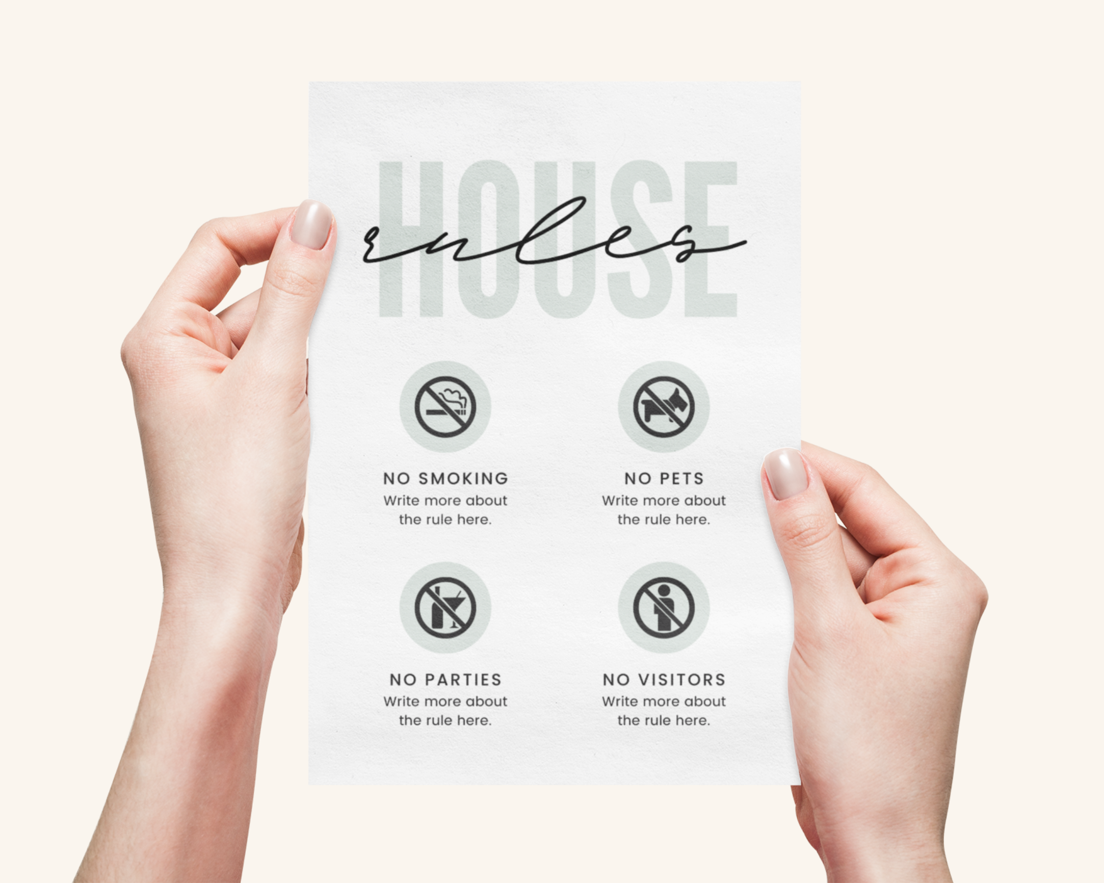 Real Estate Template – House Rules Airbnb Sign