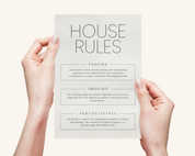 Real Estate Template – House Rules Airbnb Sign