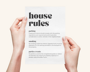 Real Estate Template – House Rules Airbnb Sign