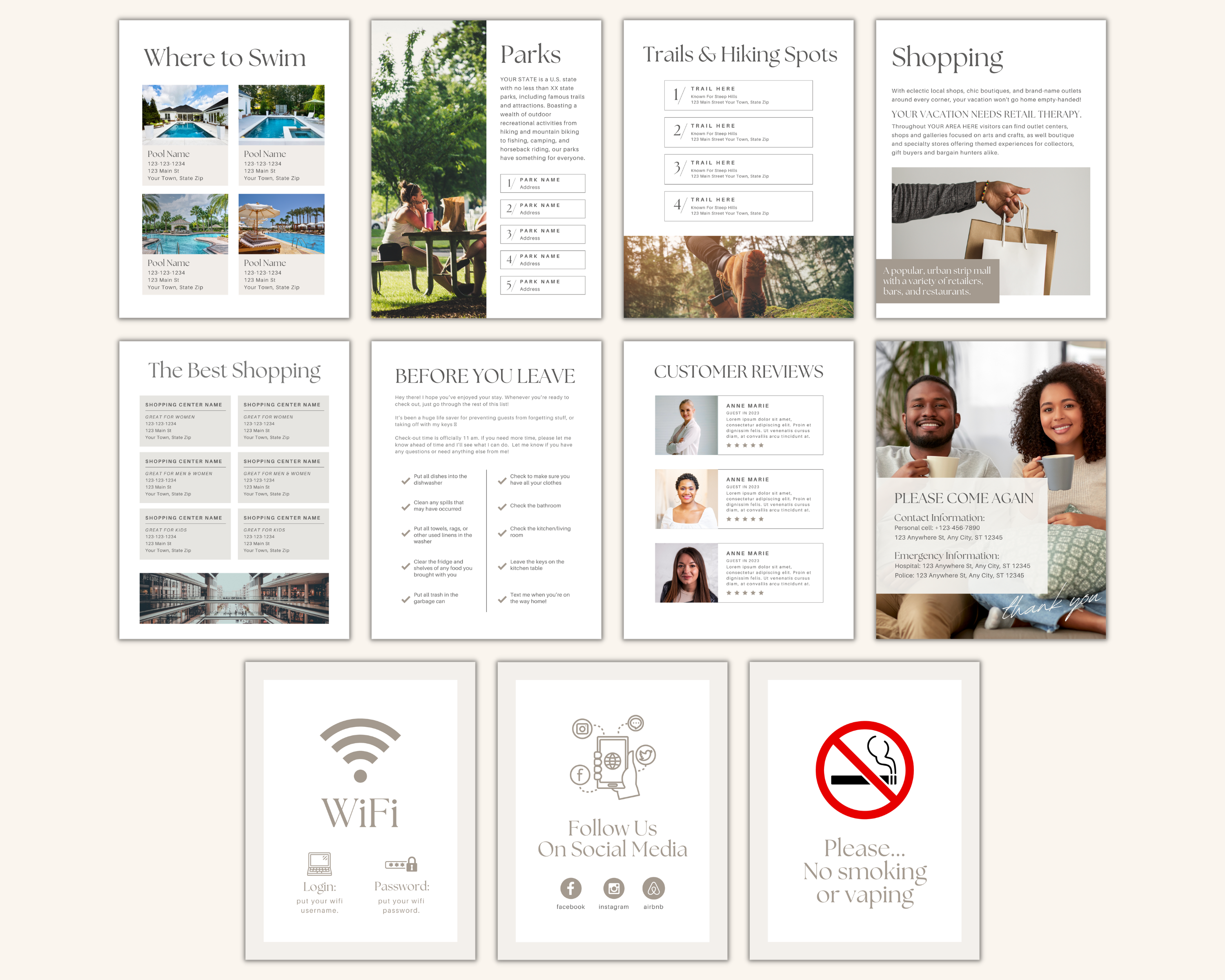 Real Estate Template – Peaceful Airbnb Welcome Book