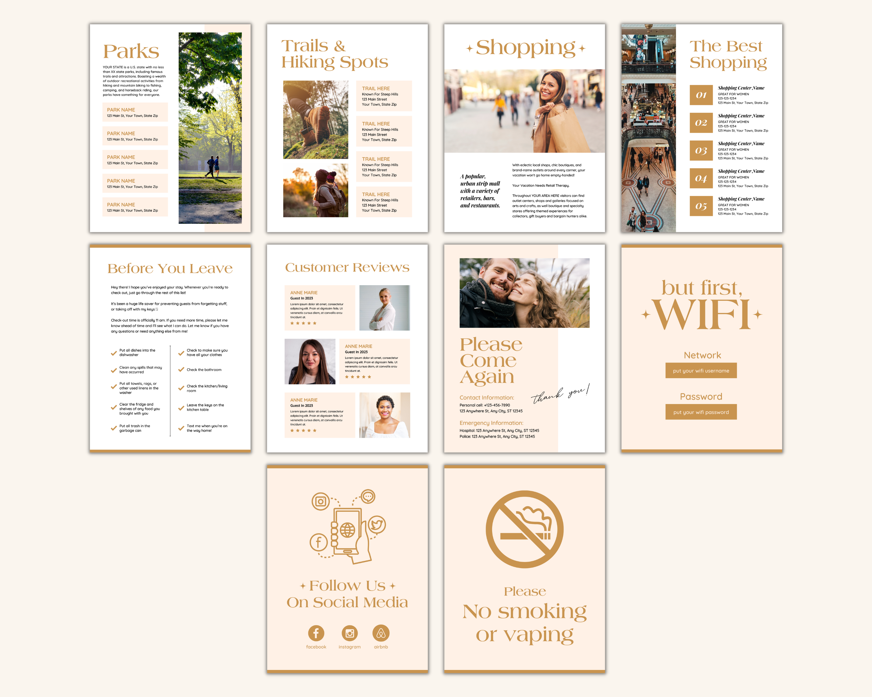 Real Estate Template – Airbnb Welcome Book Gold