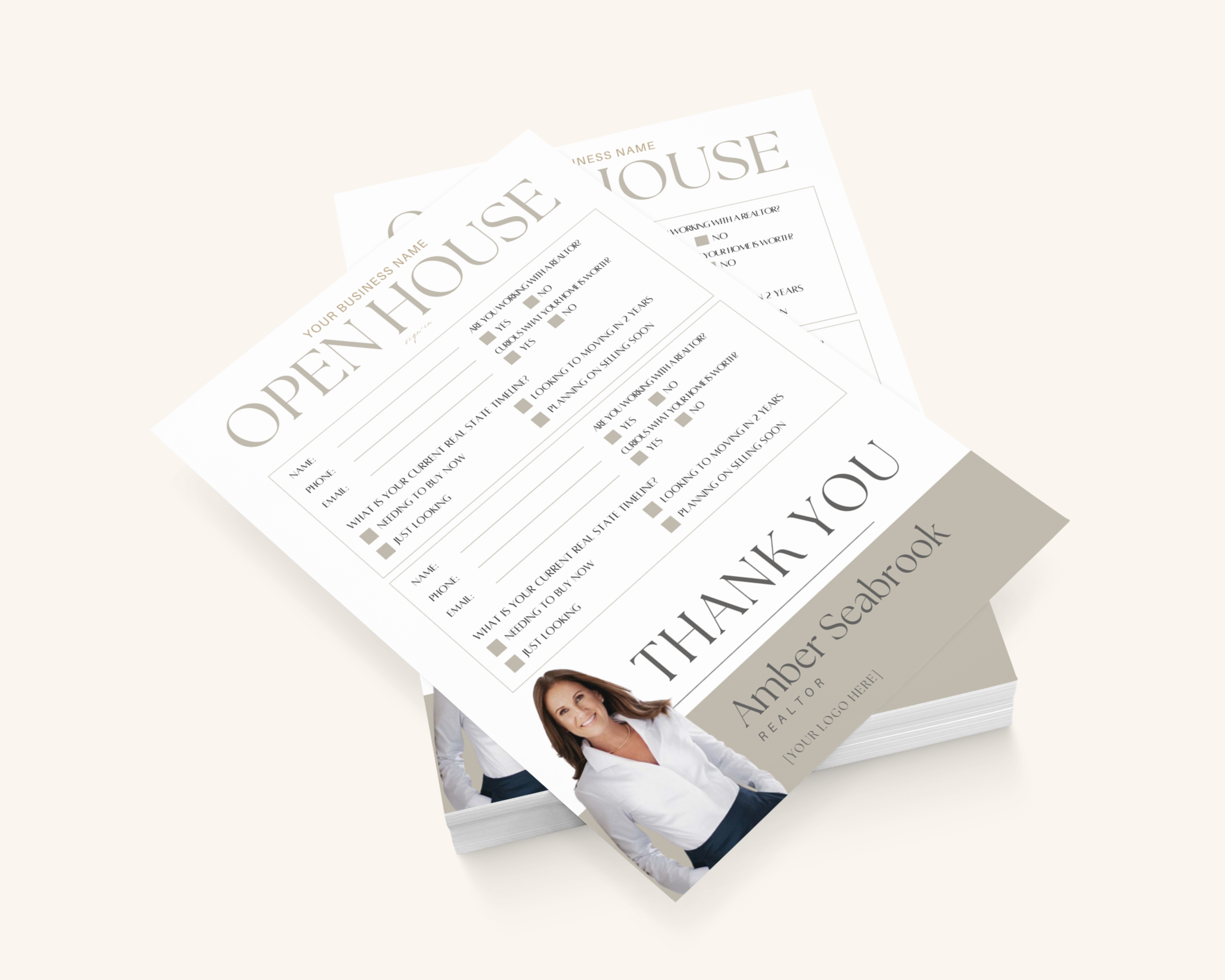 Open House Sign-In Sheets Real Estate Template (Peaceful Brand)