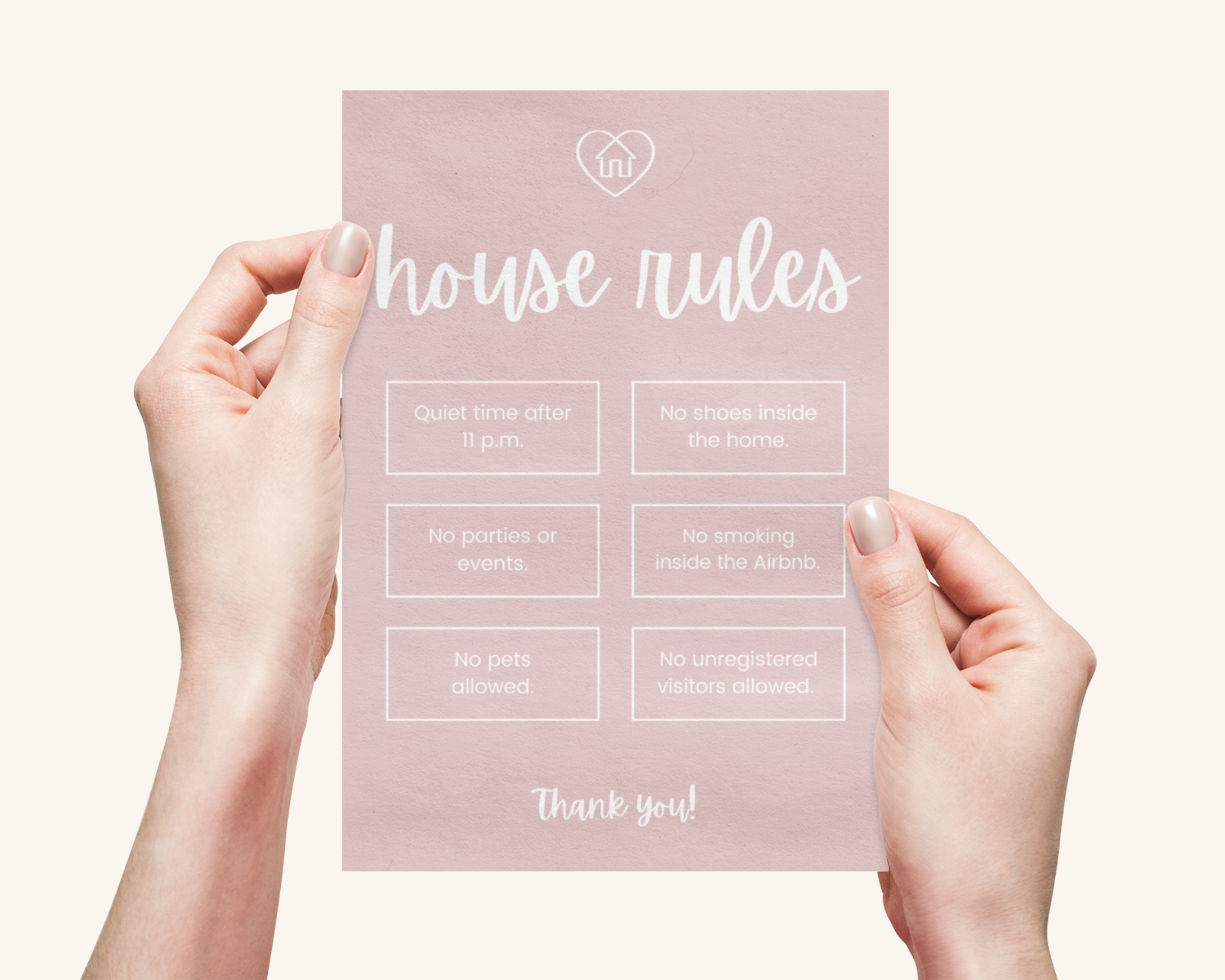 Real Estate Template – House Rules Airbnb Sign