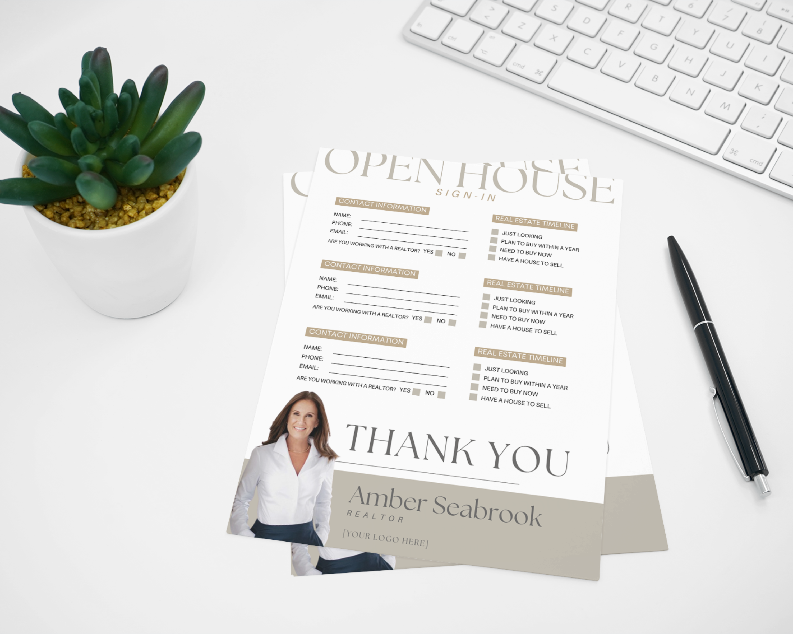 Open House Sign-In Sheets Real Estate Template (Peaceful Brand)