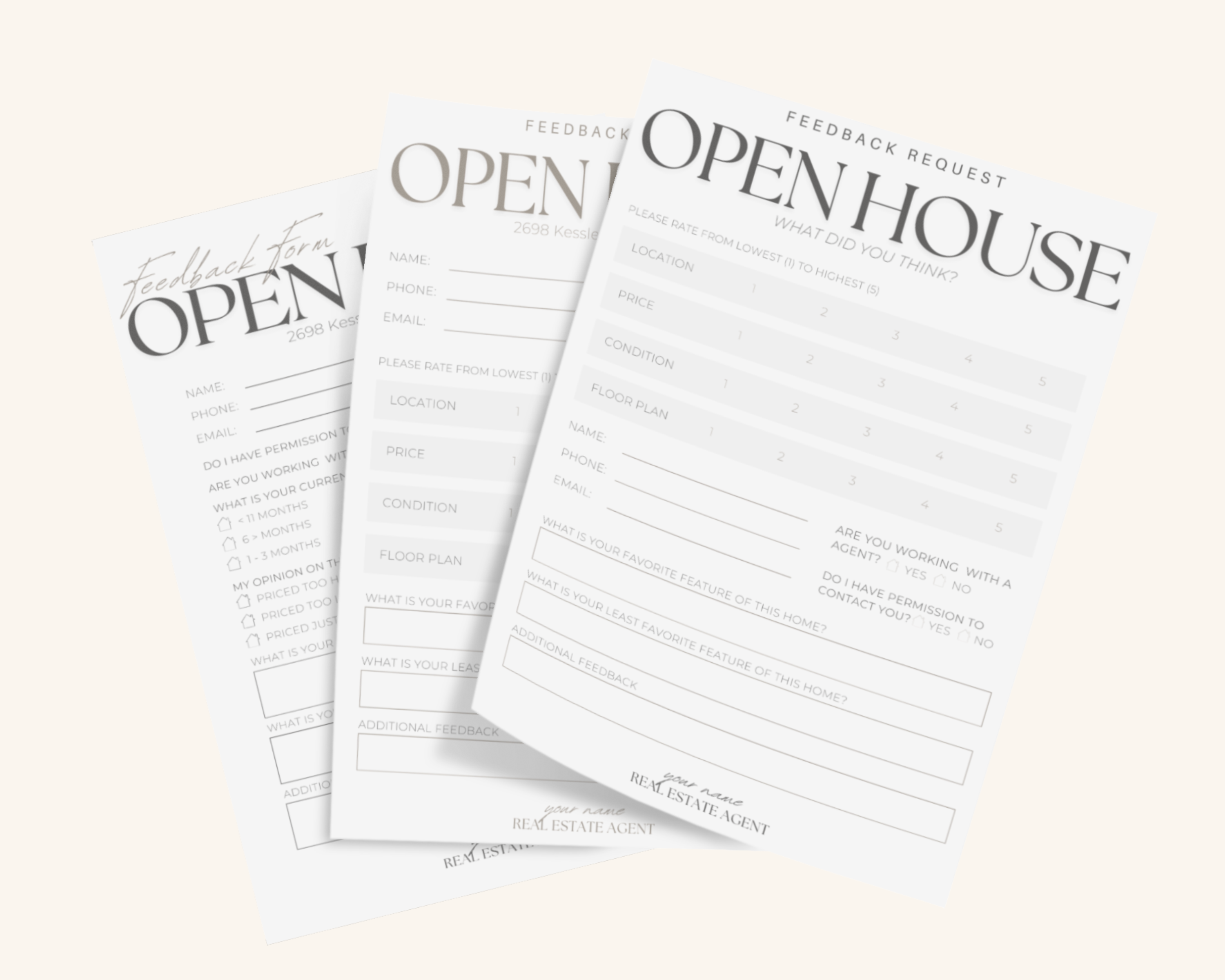 Real Estate Template – Peaceful Open House Feedback Form