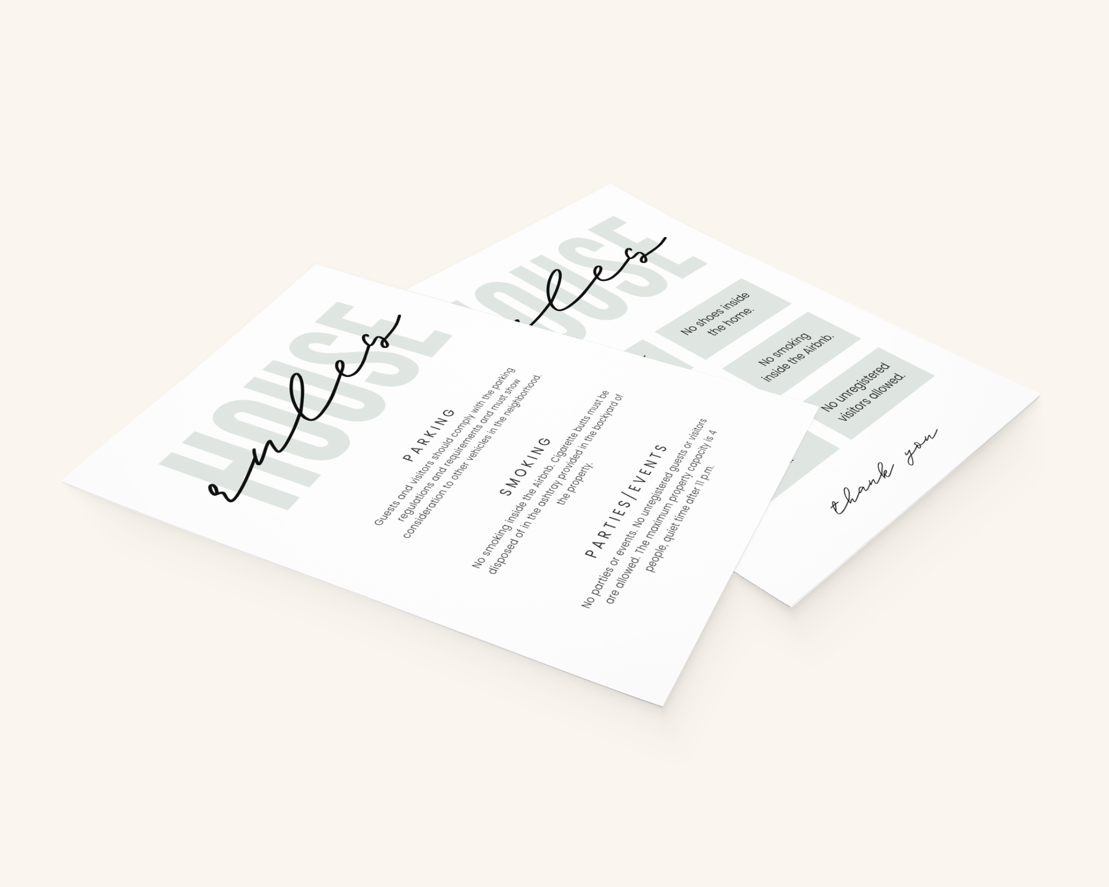 Real Estate Template – House Rules Airbnb Sign