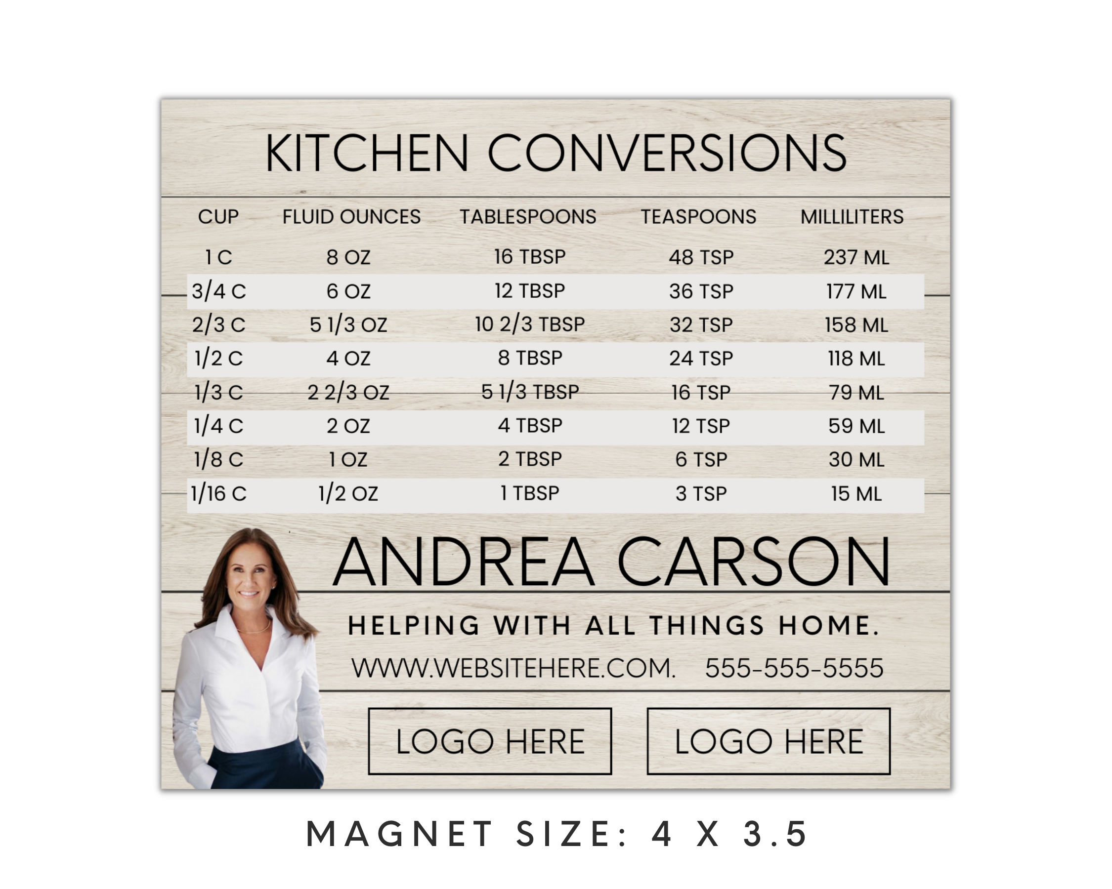Real Estate Template – Promo Magnet with Kitchen Conversions 12