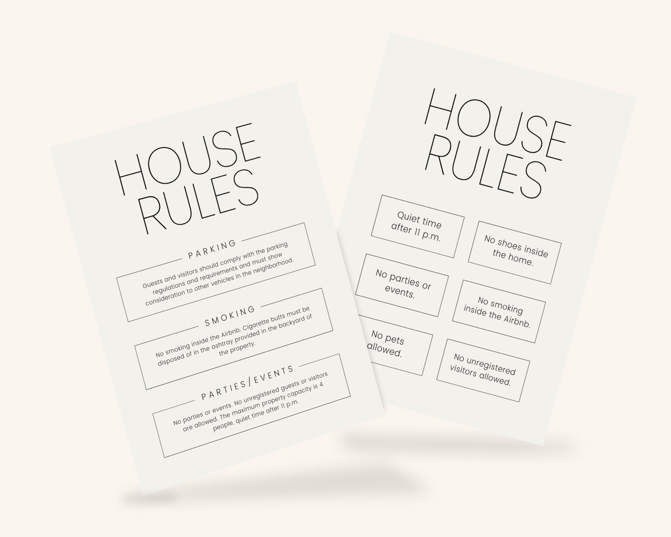 Real Estate Template – House Rules Airbnb Sign