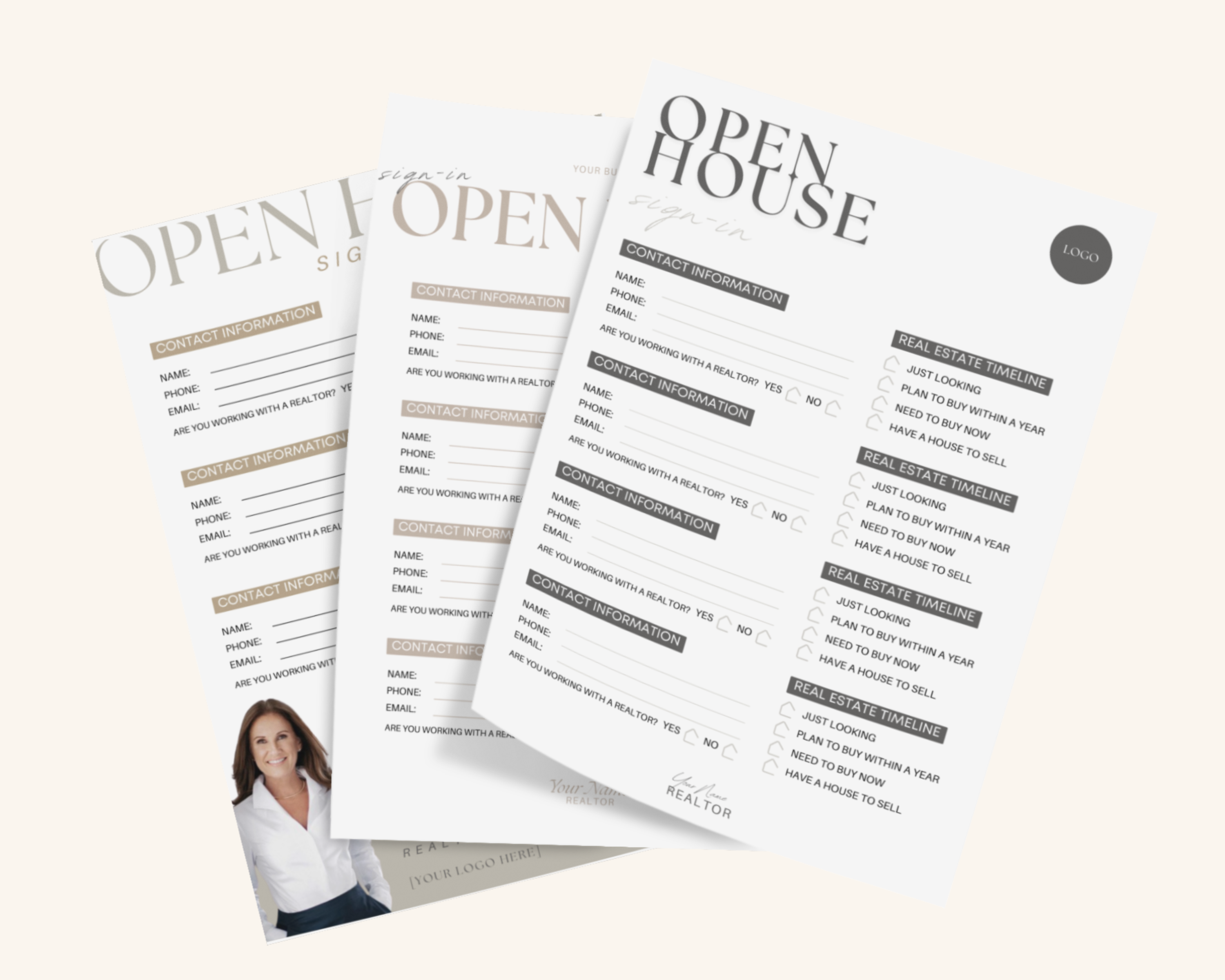 Open House Sign-In Sheets Real Estate Template (Peaceful Brand)